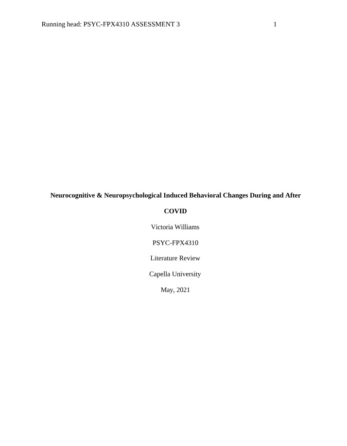 PSYC4310 Assessment III - Victoria Williams