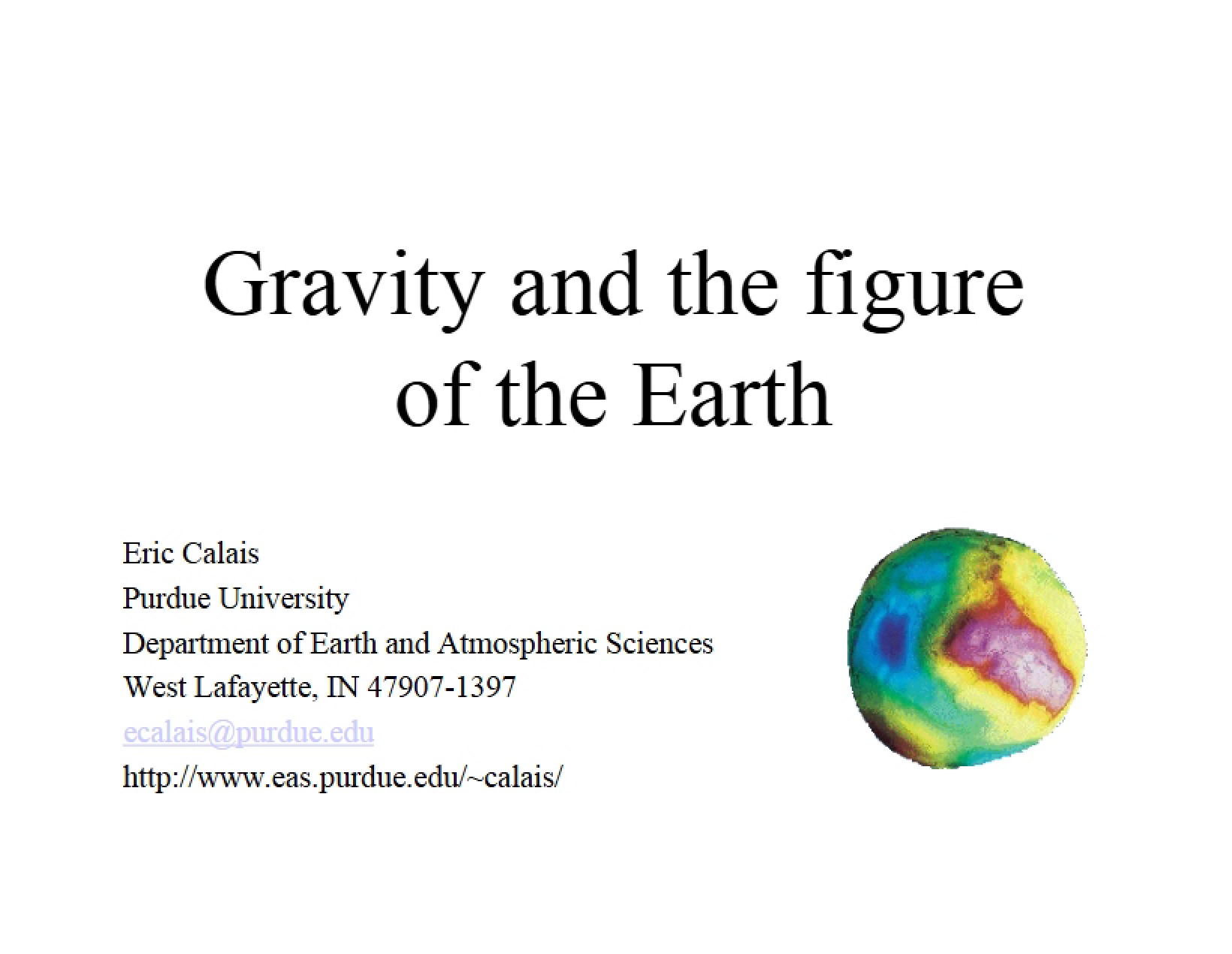 Figure of the Earth and Gravity