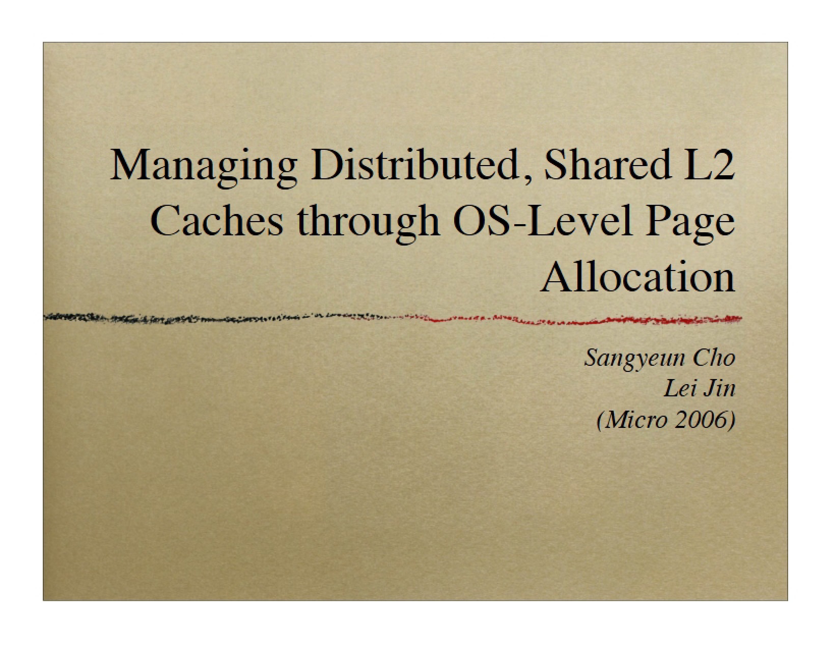 OS-Level Page Allocation for Shared L2 Caches