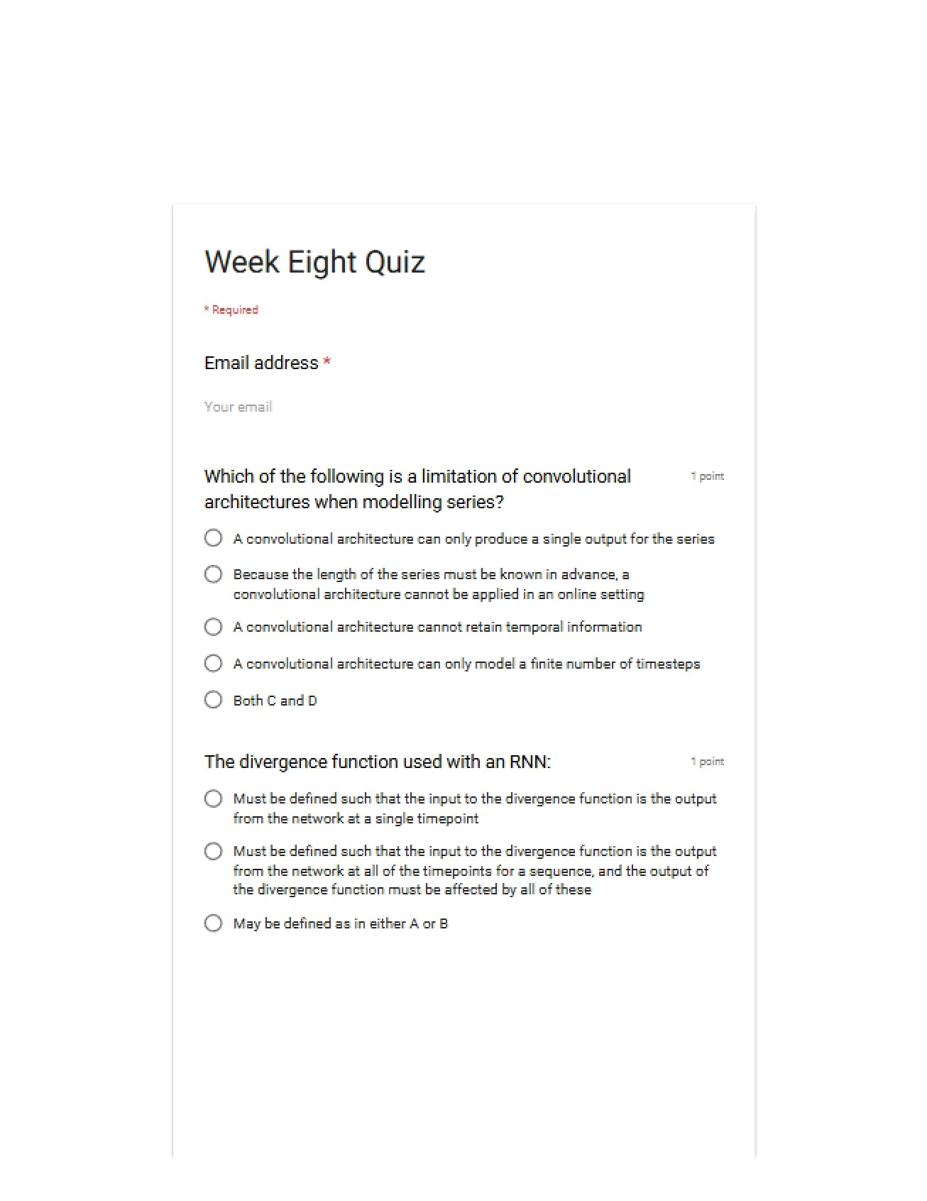 Eighth Week Quiz for a Tensorflow for Deep Learning Research Course