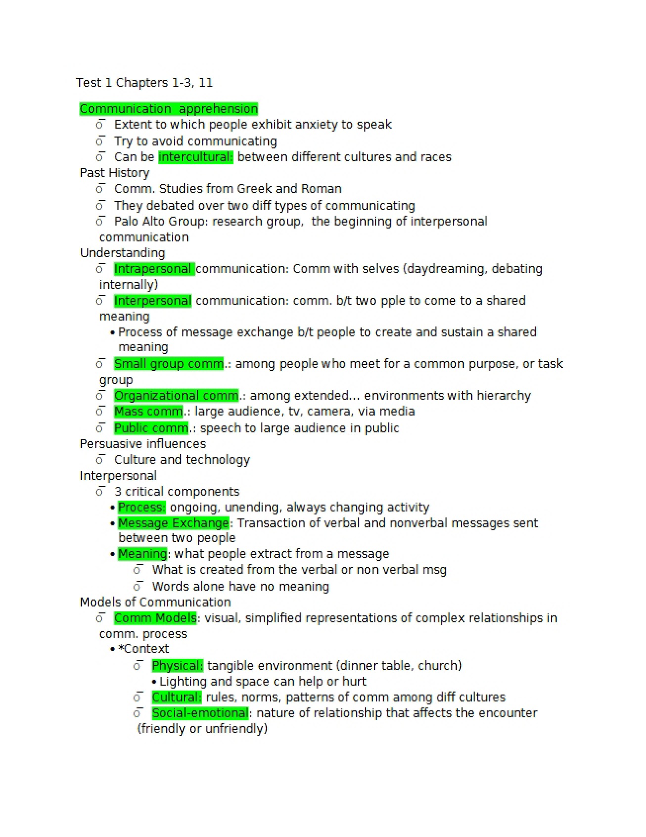Test 1 Chapters 1-3
