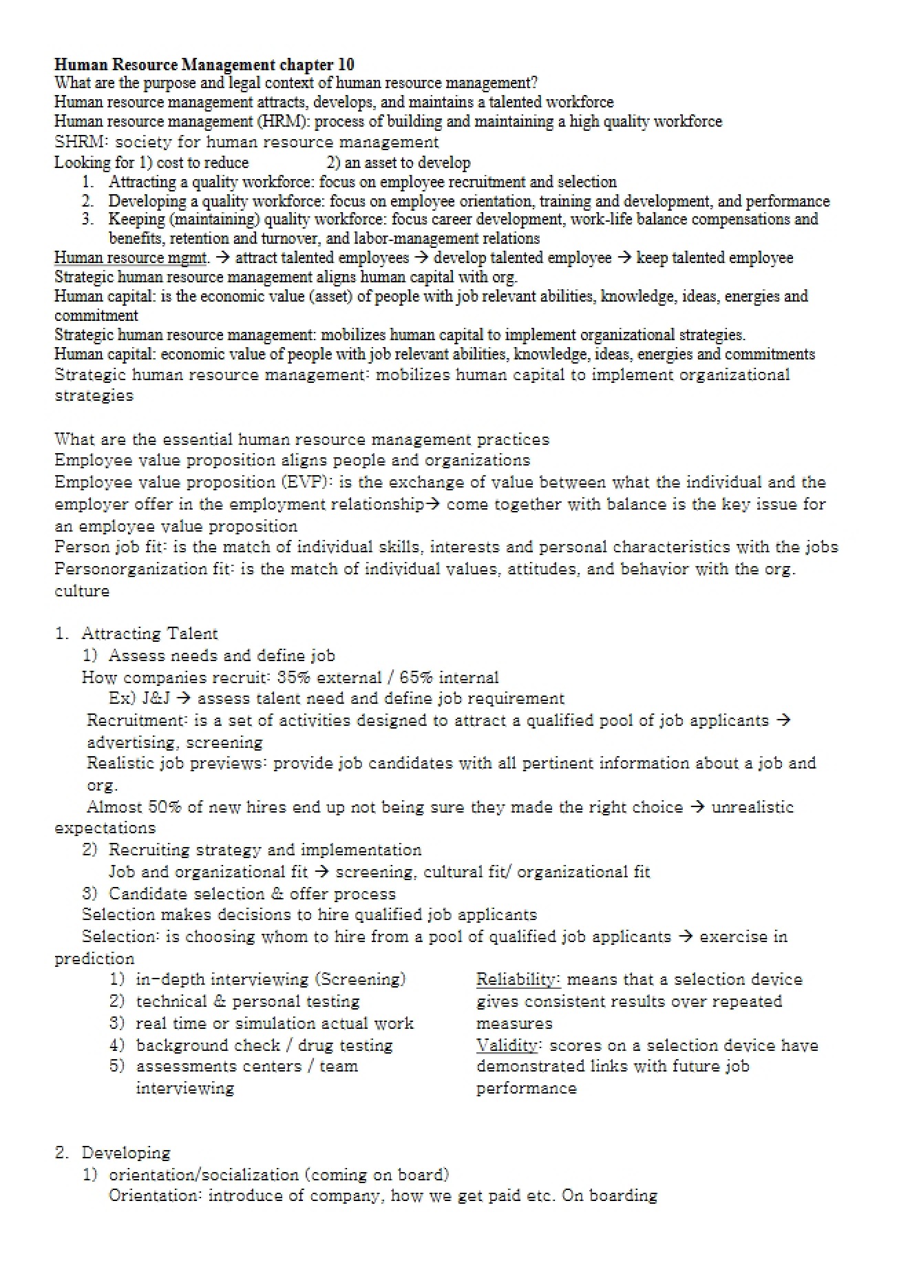 Management of Human Resources