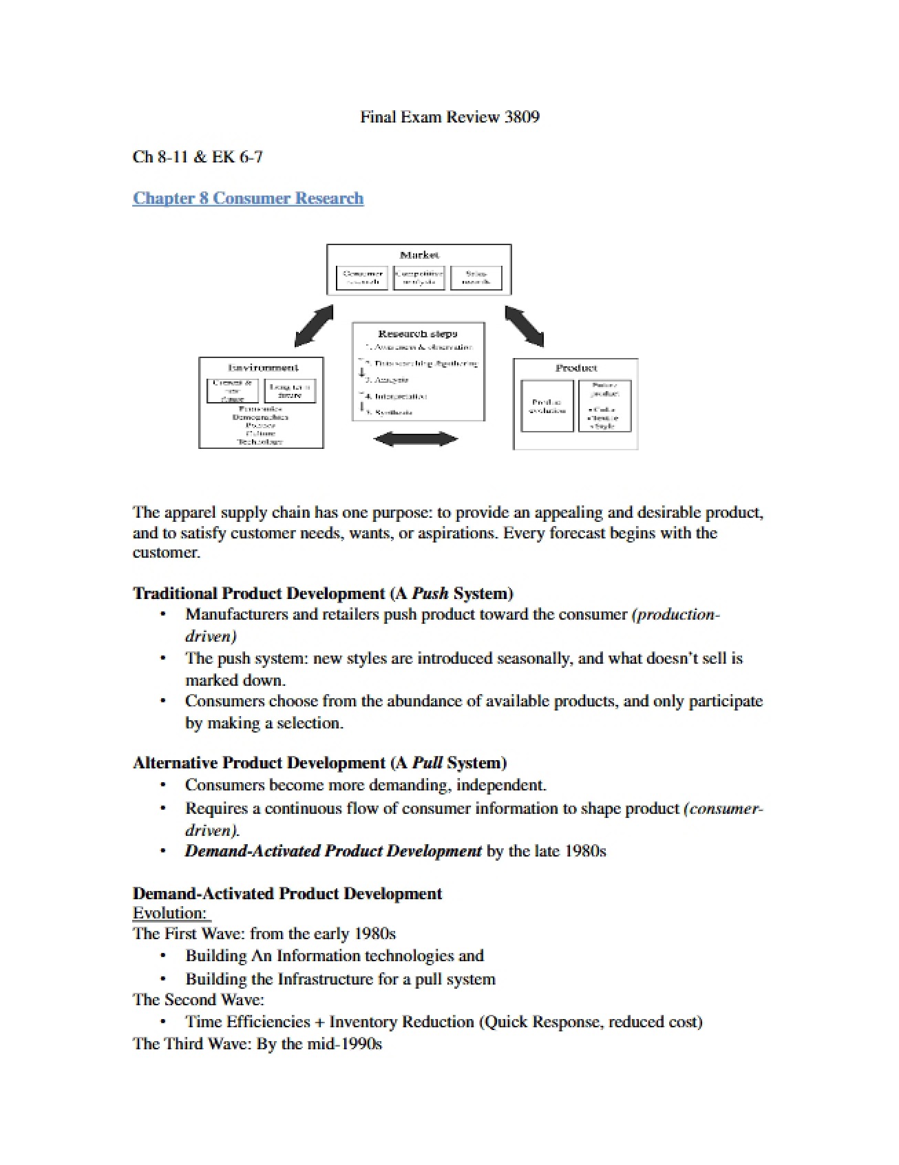 Analysis of Consumer Research from Chapter Eight
