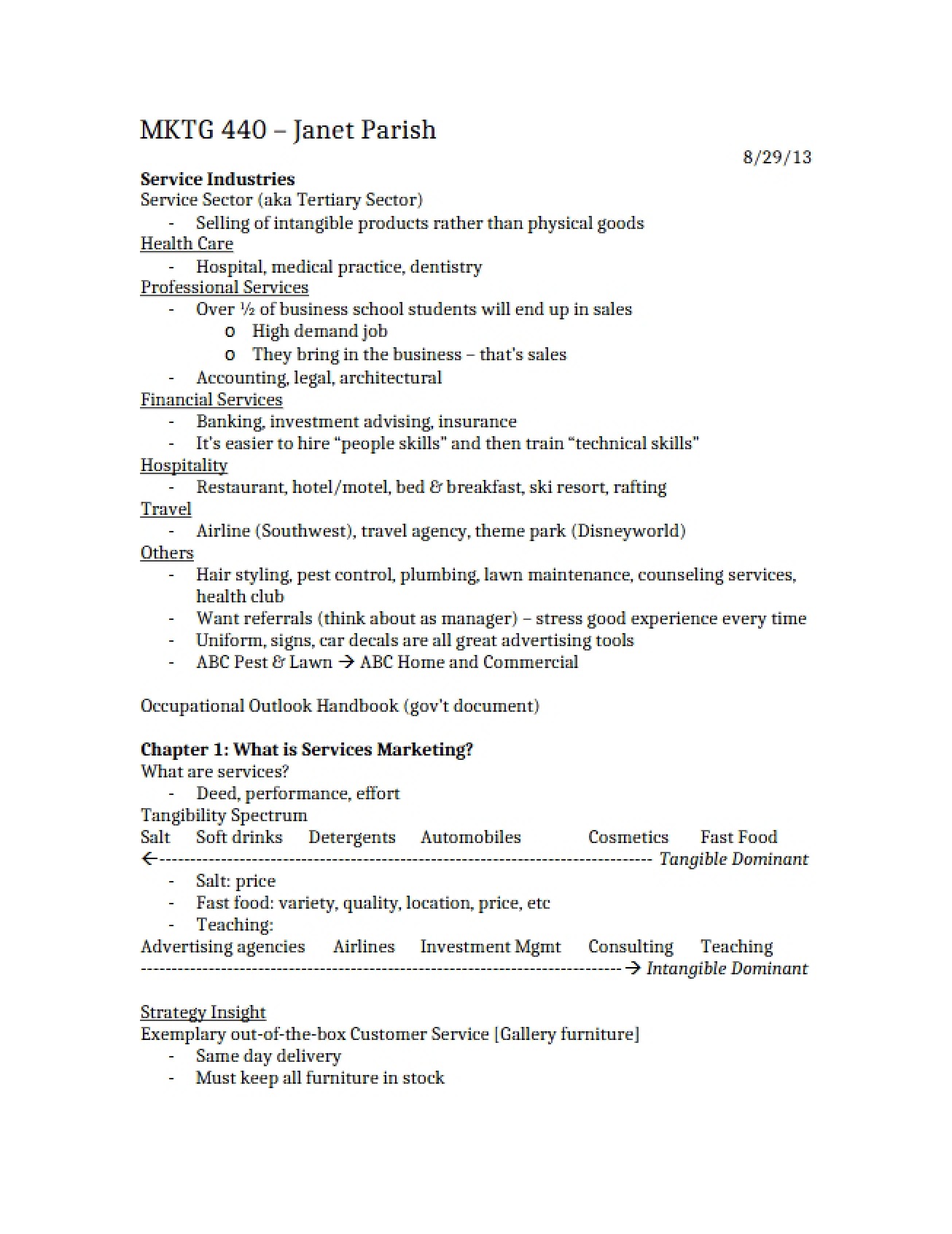 Overview of Service Industries