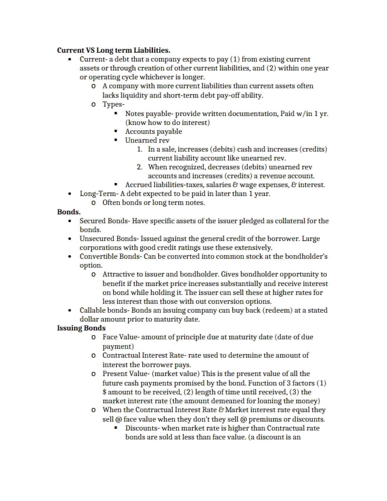 Liabilities Long Term vs Current