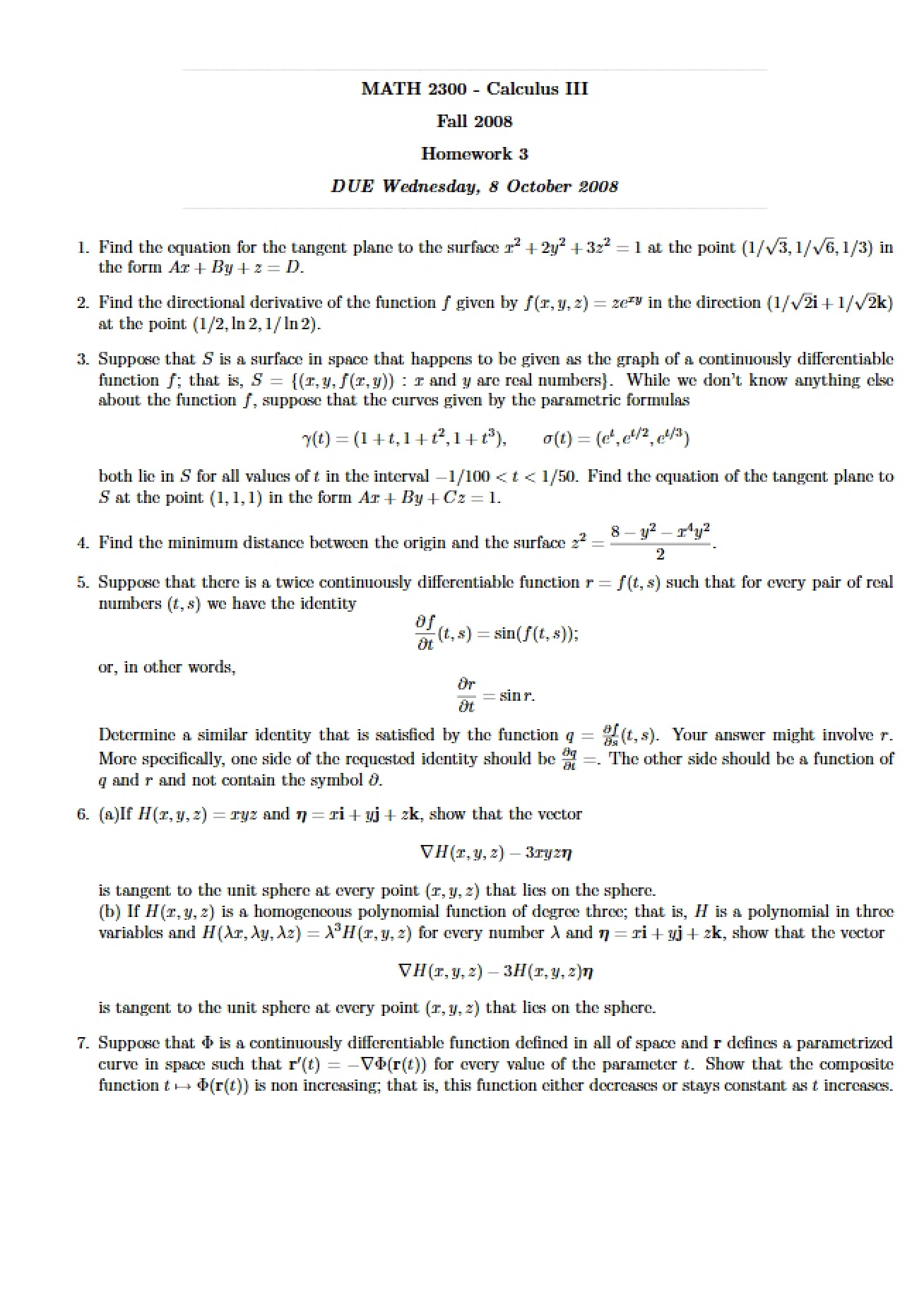 Homework 3 (Benson, Fall 2008)