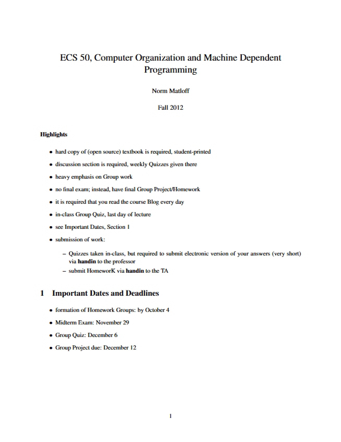 Course Syllabus