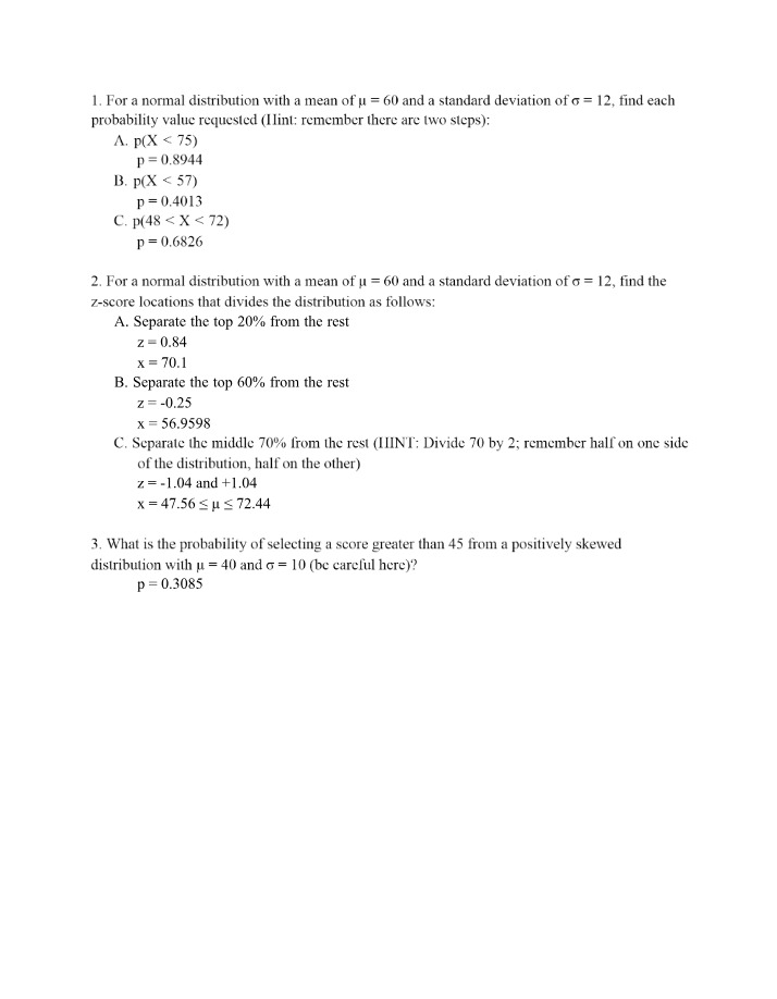 Z-Score Problems - Probability and Normal Distribution