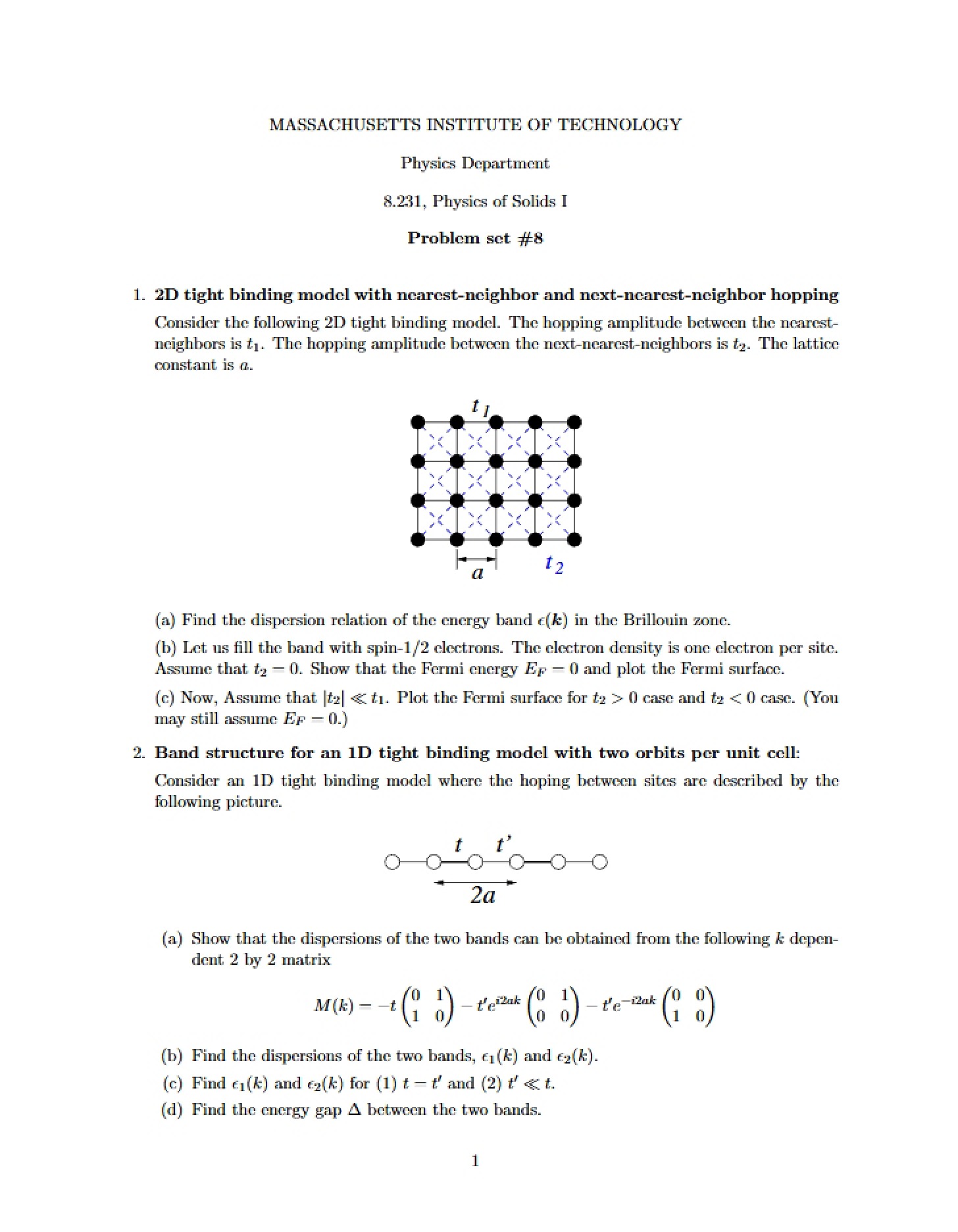 Set 8 Problems
