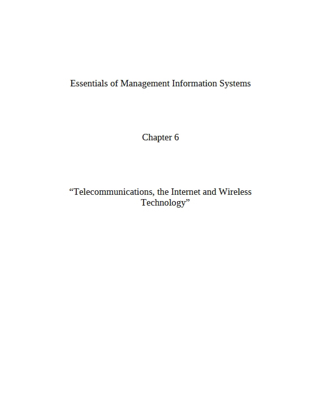 Key Concepts in Management Information Systems