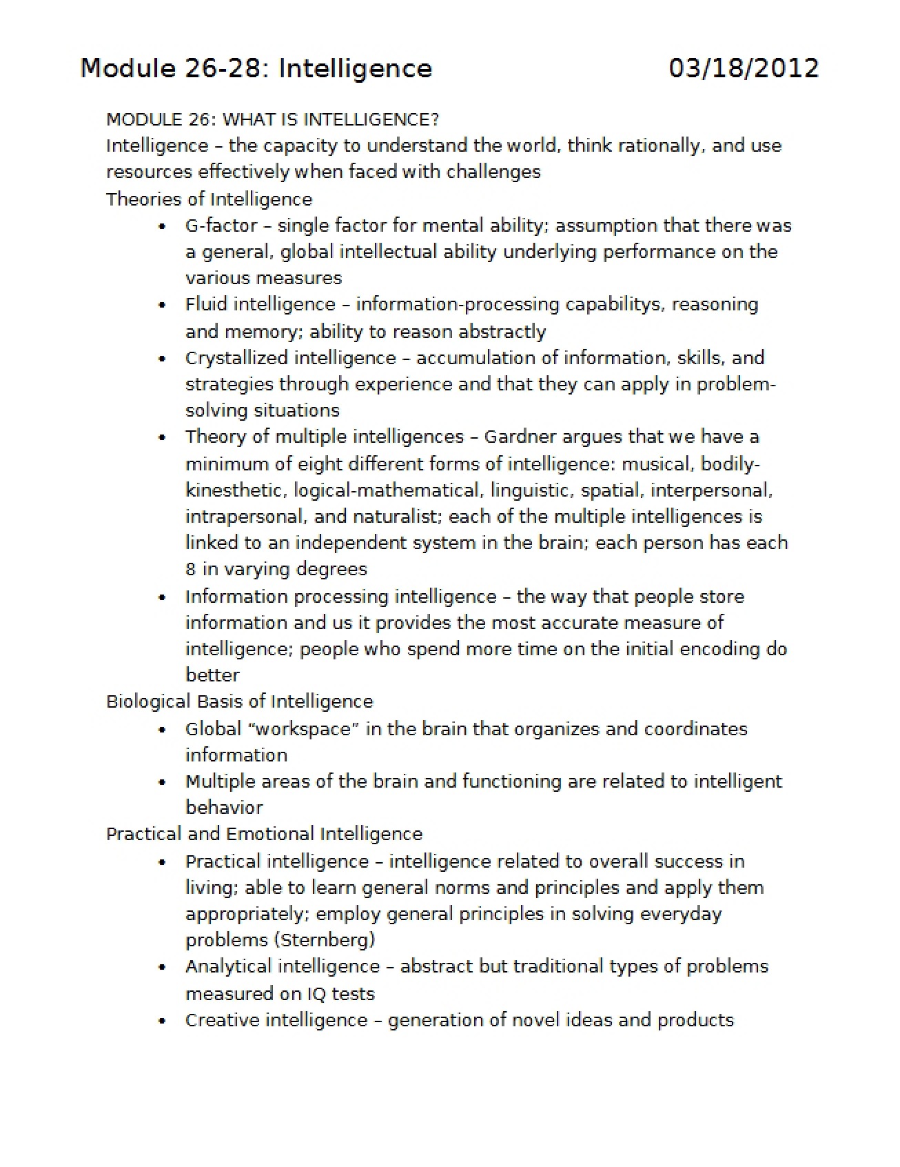 Defining Intelligence (Module 26)