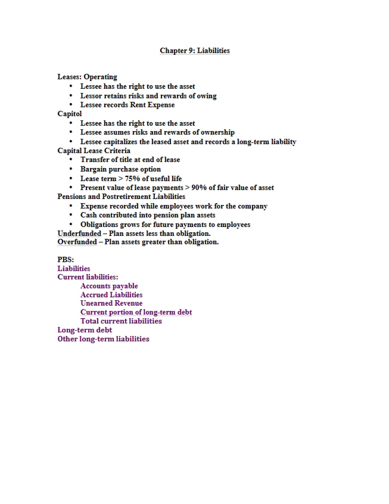 Liabilities (Chapter Nine)
