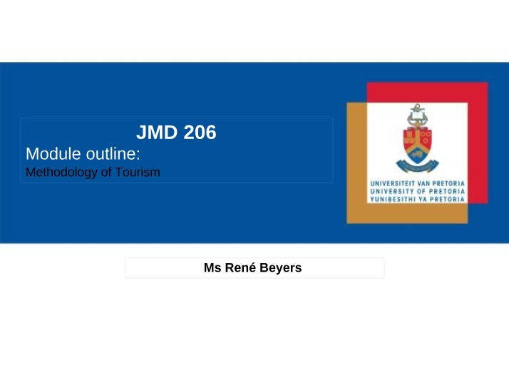 Methodology of Tourism - Module Outline