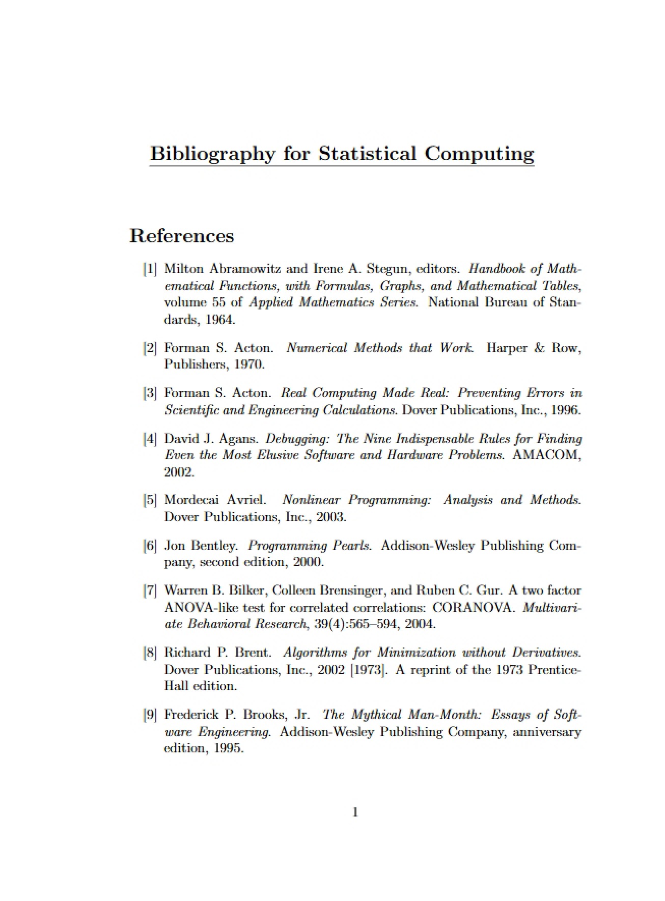 Computing for Statistics