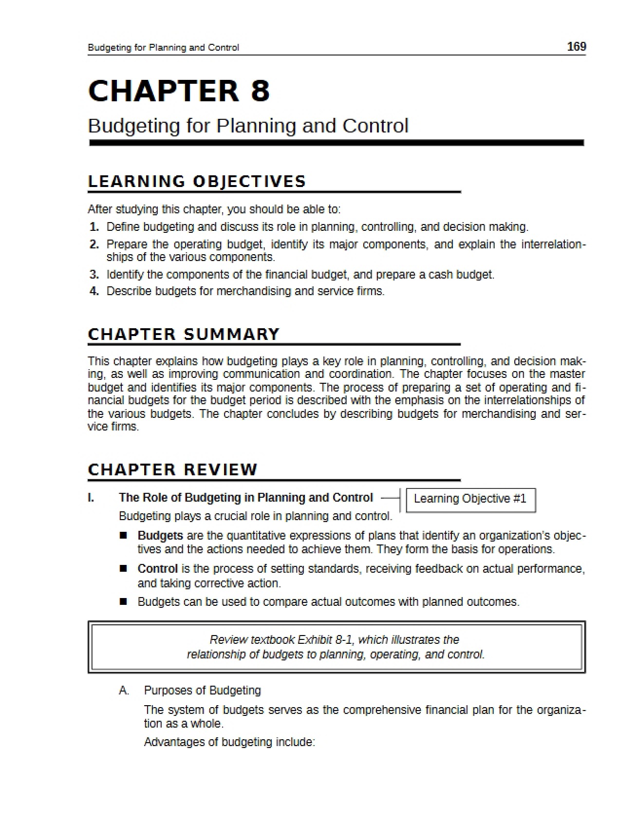 Planning and Control Budgeting