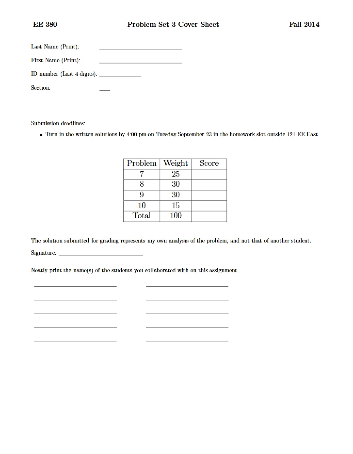 Problem Set No. 3