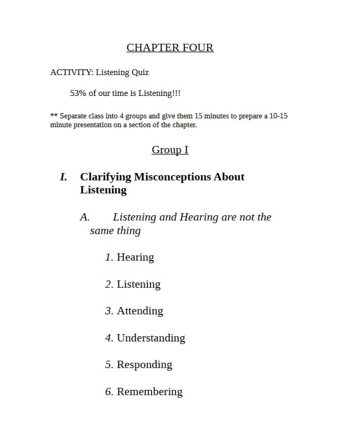 Listening Activity Quiz