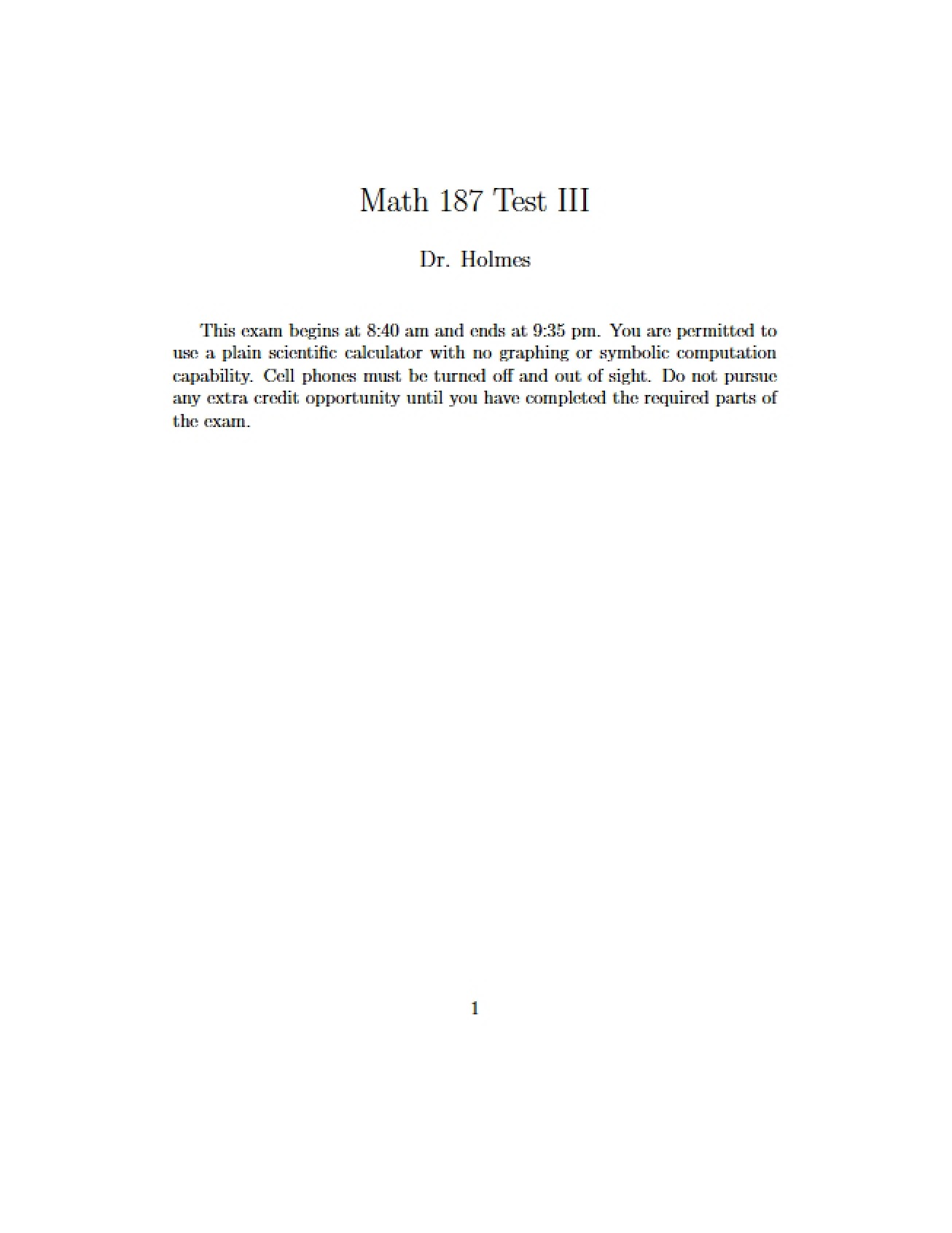 Third Examination for Discrete and Foundational Mathematics