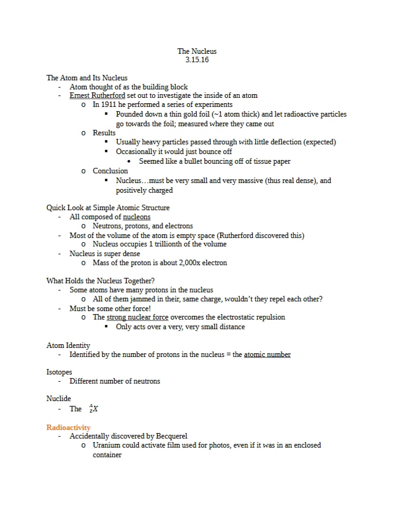 Notes for Second Test