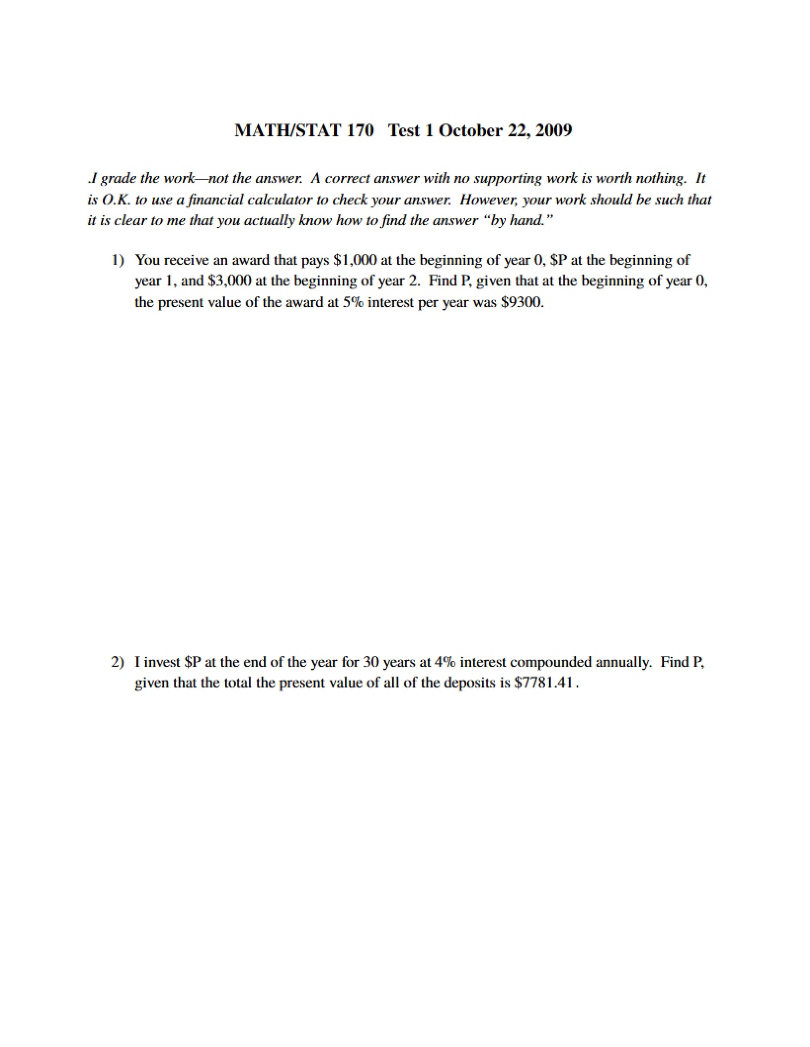 First Actuarial Exam