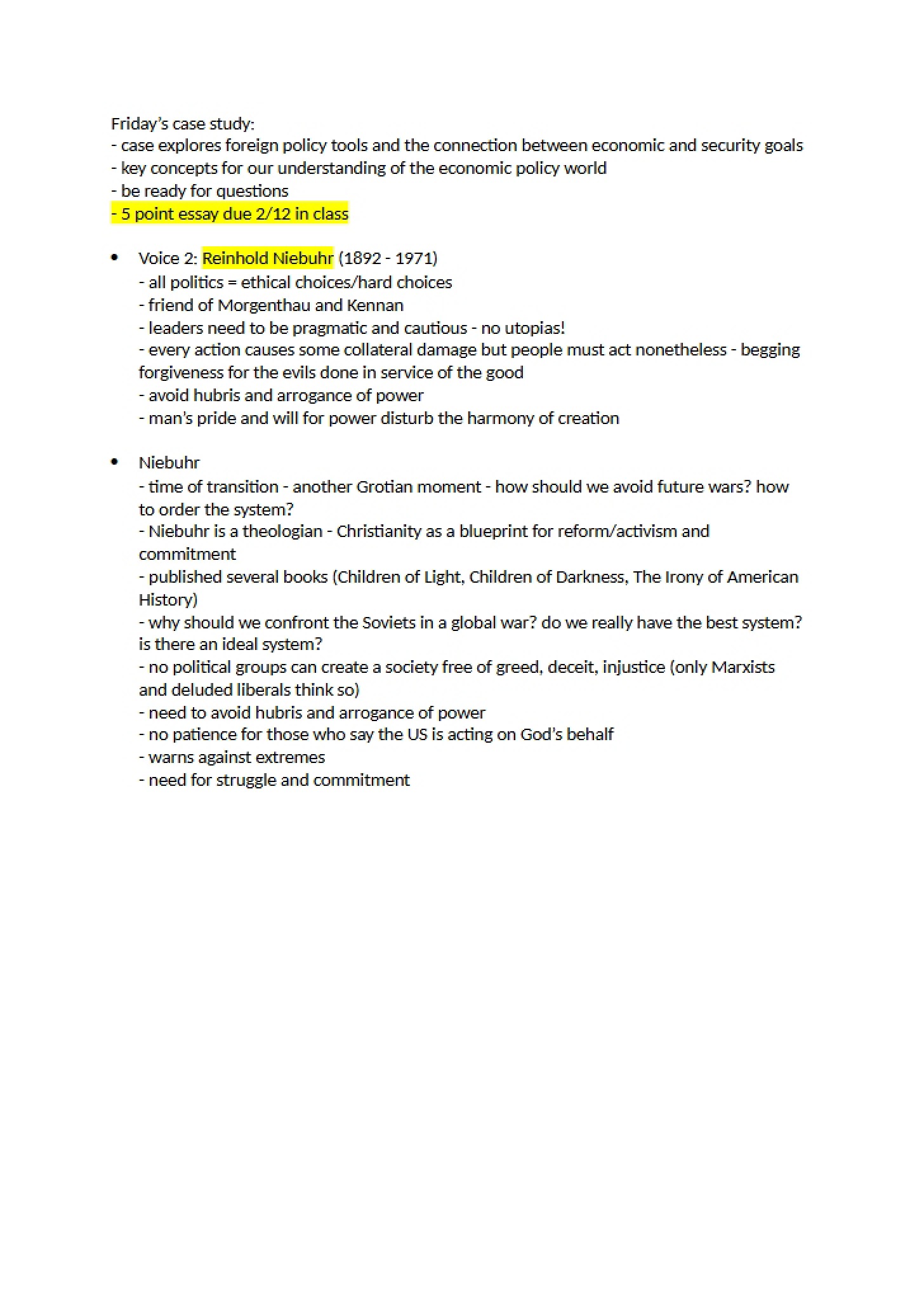 Session Ten Notes (IR 210)