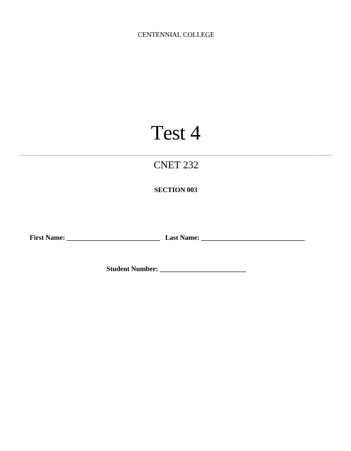 CNET102 - Test 4
