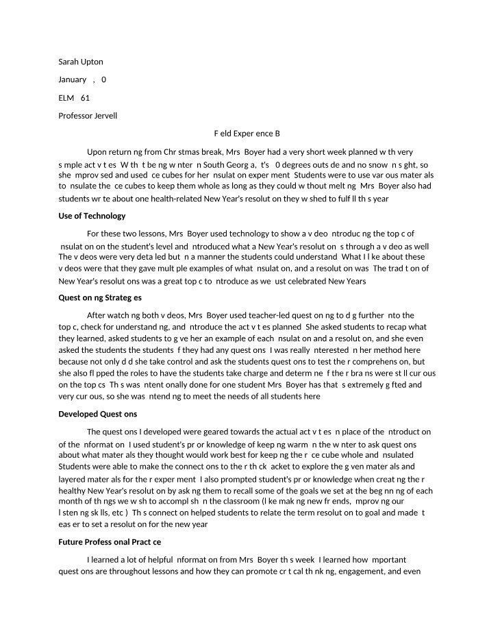 Winter Science Experiment and New Year's Resolutions