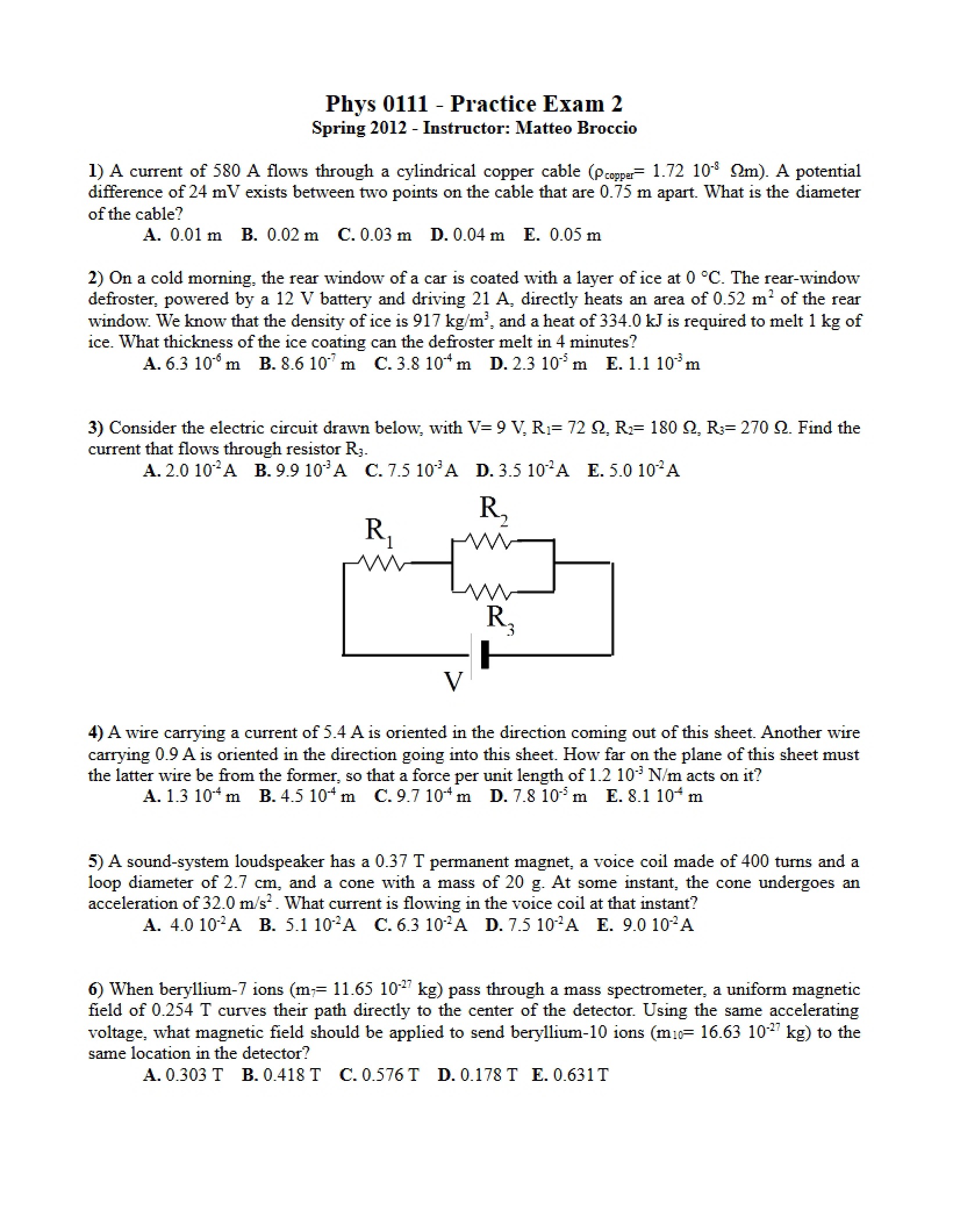 Second Practice Exam