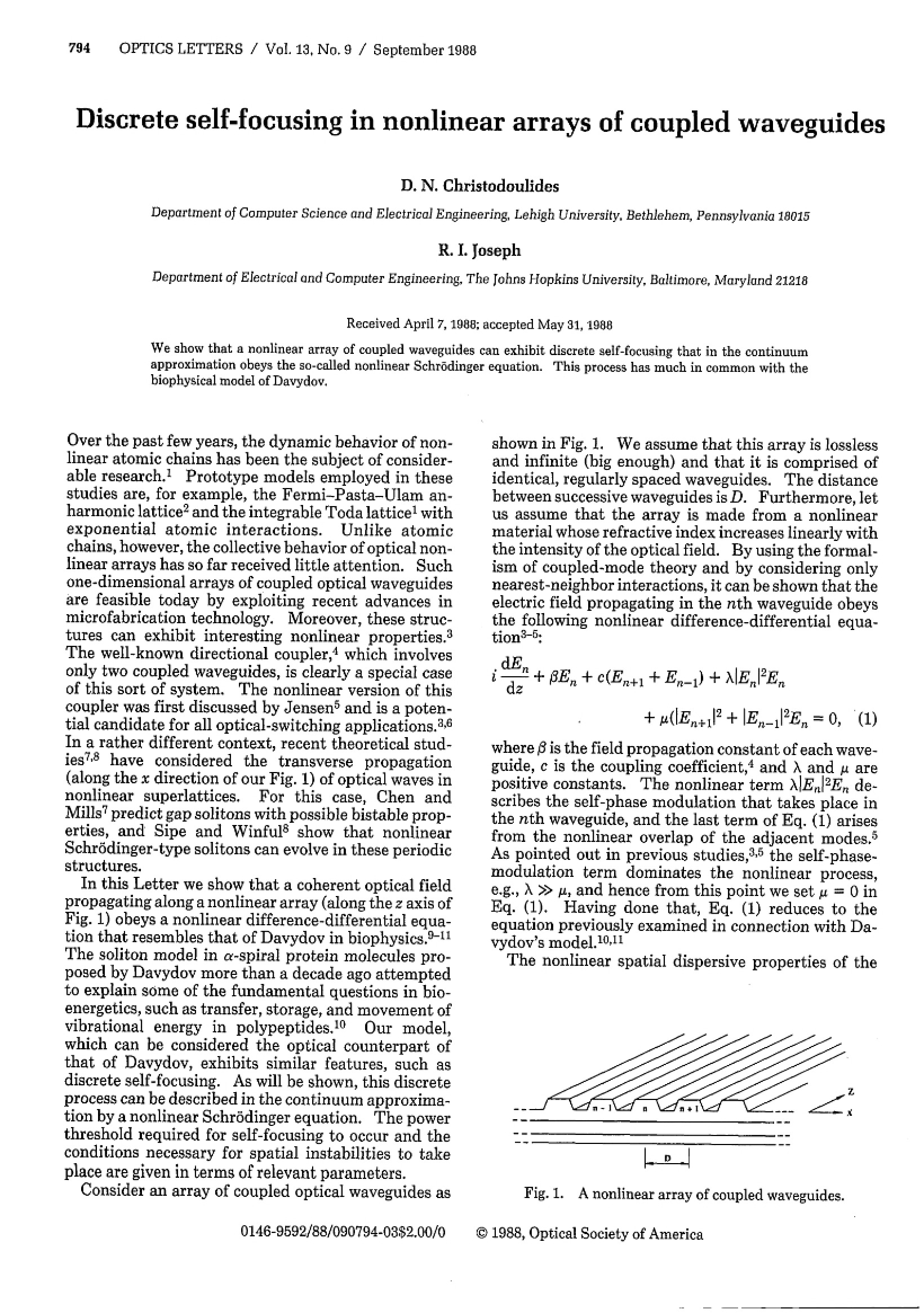 Nonlinear Discrete Self-Focusing