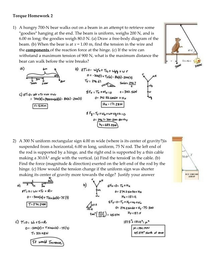 Homework 2 on Torque