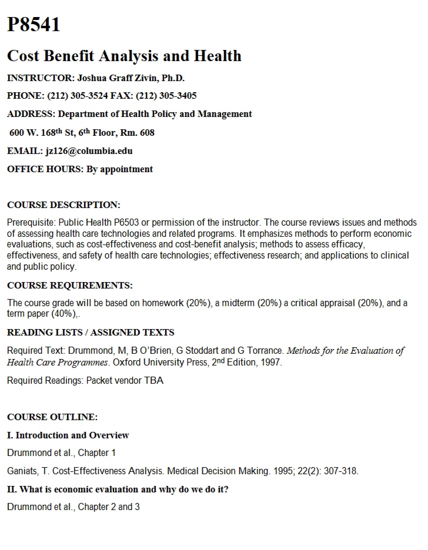 Health Cost-Benefit Analysis