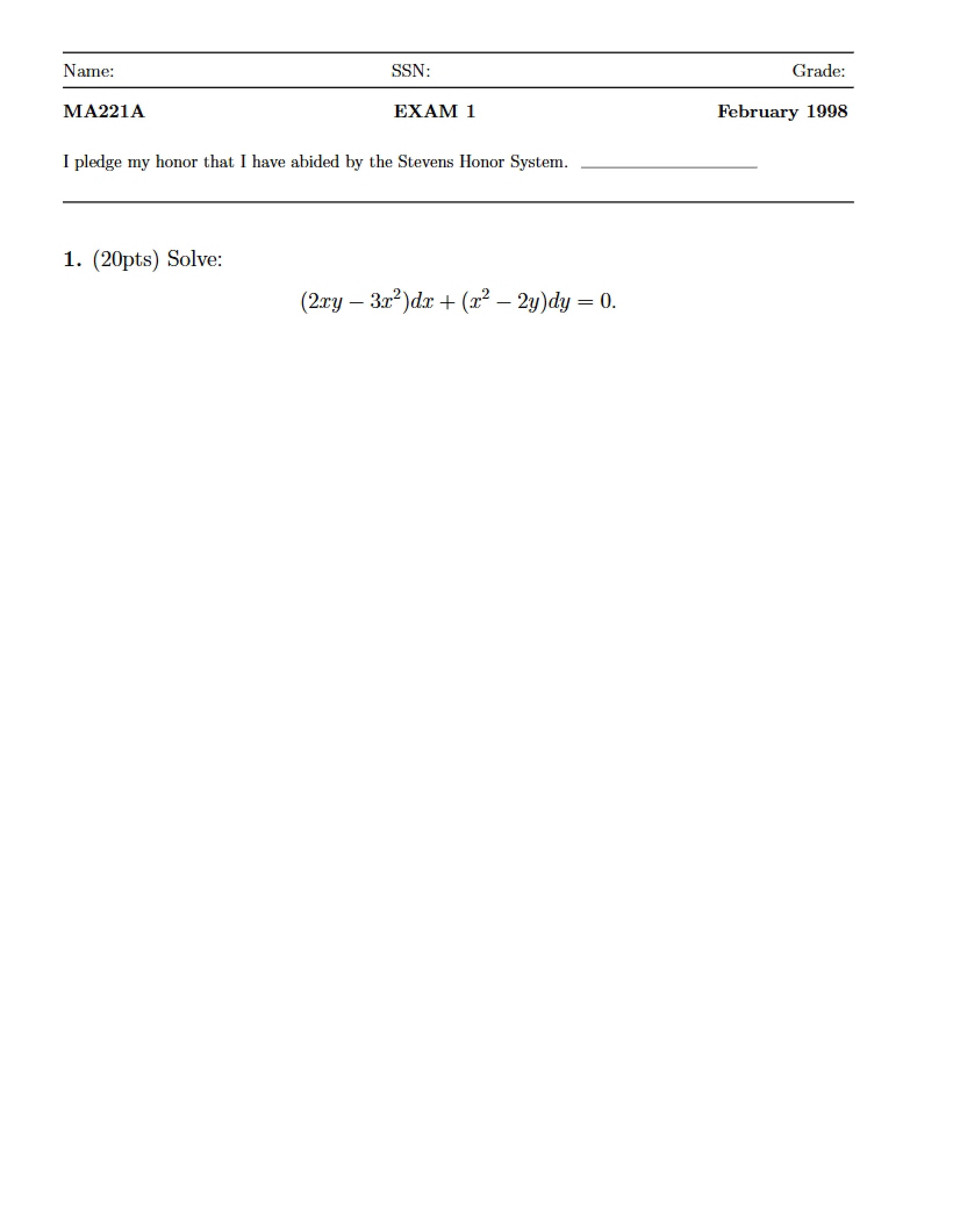 First Examination