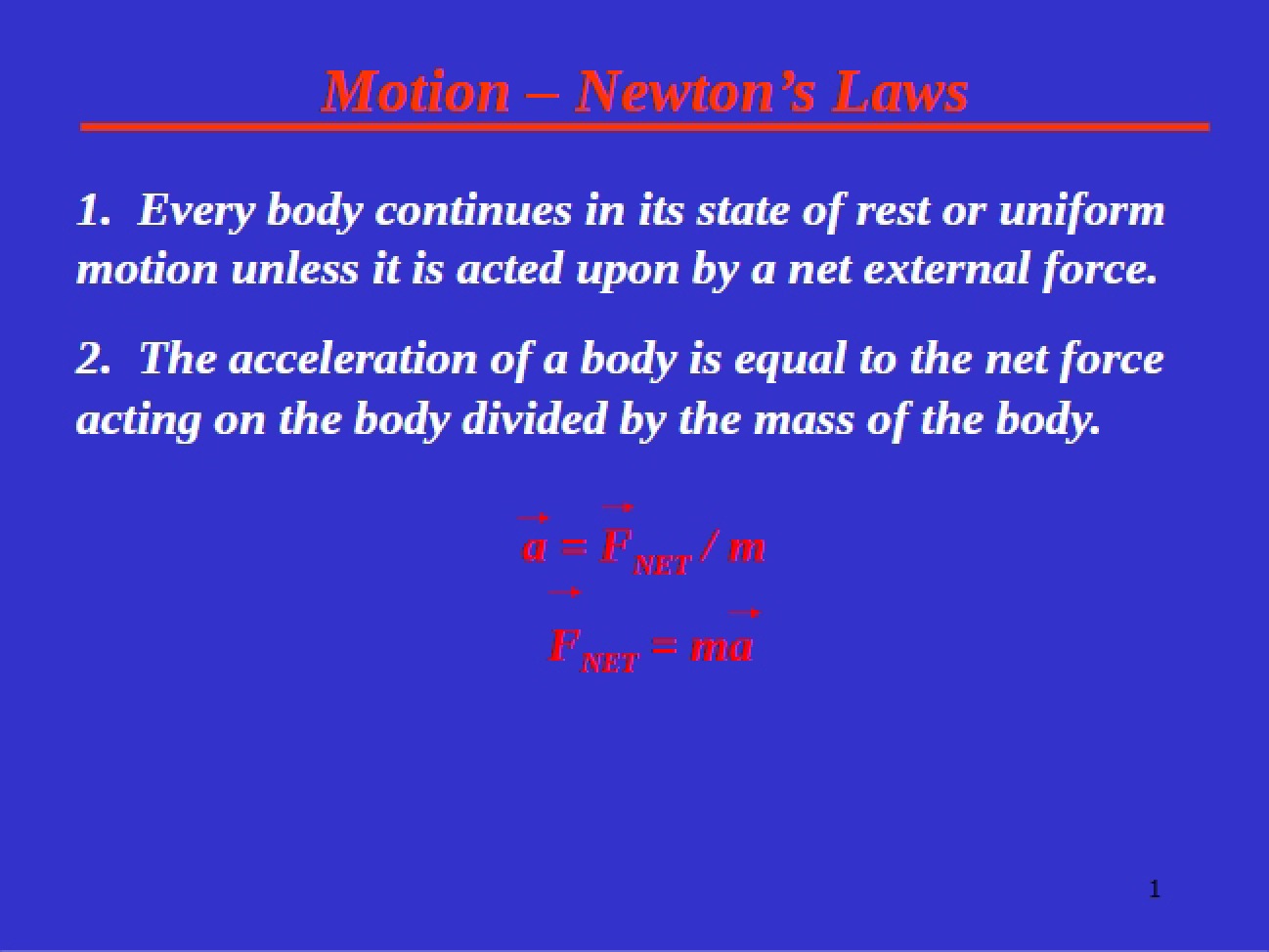 Motion's Second Law Analysis