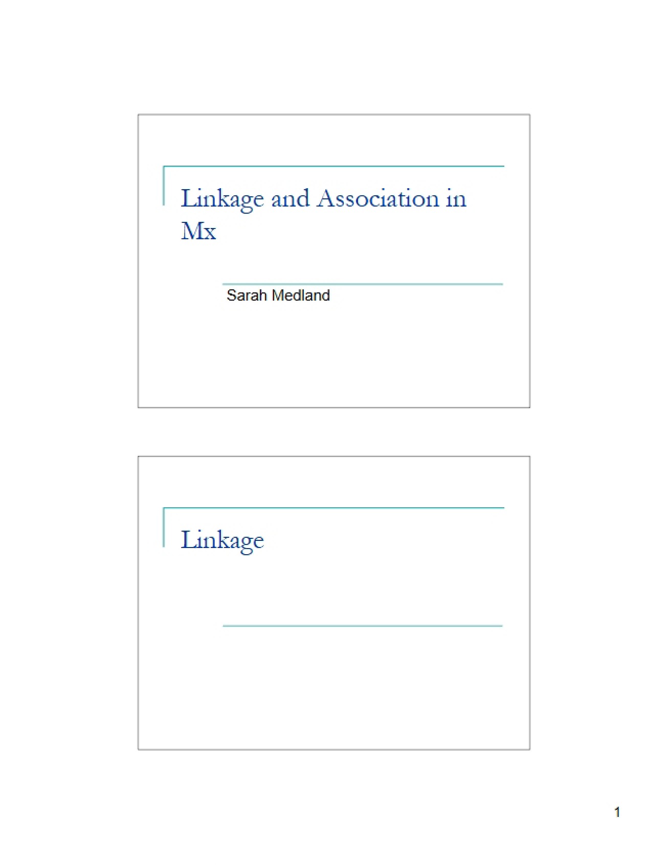 Mx Software Linkage and Association