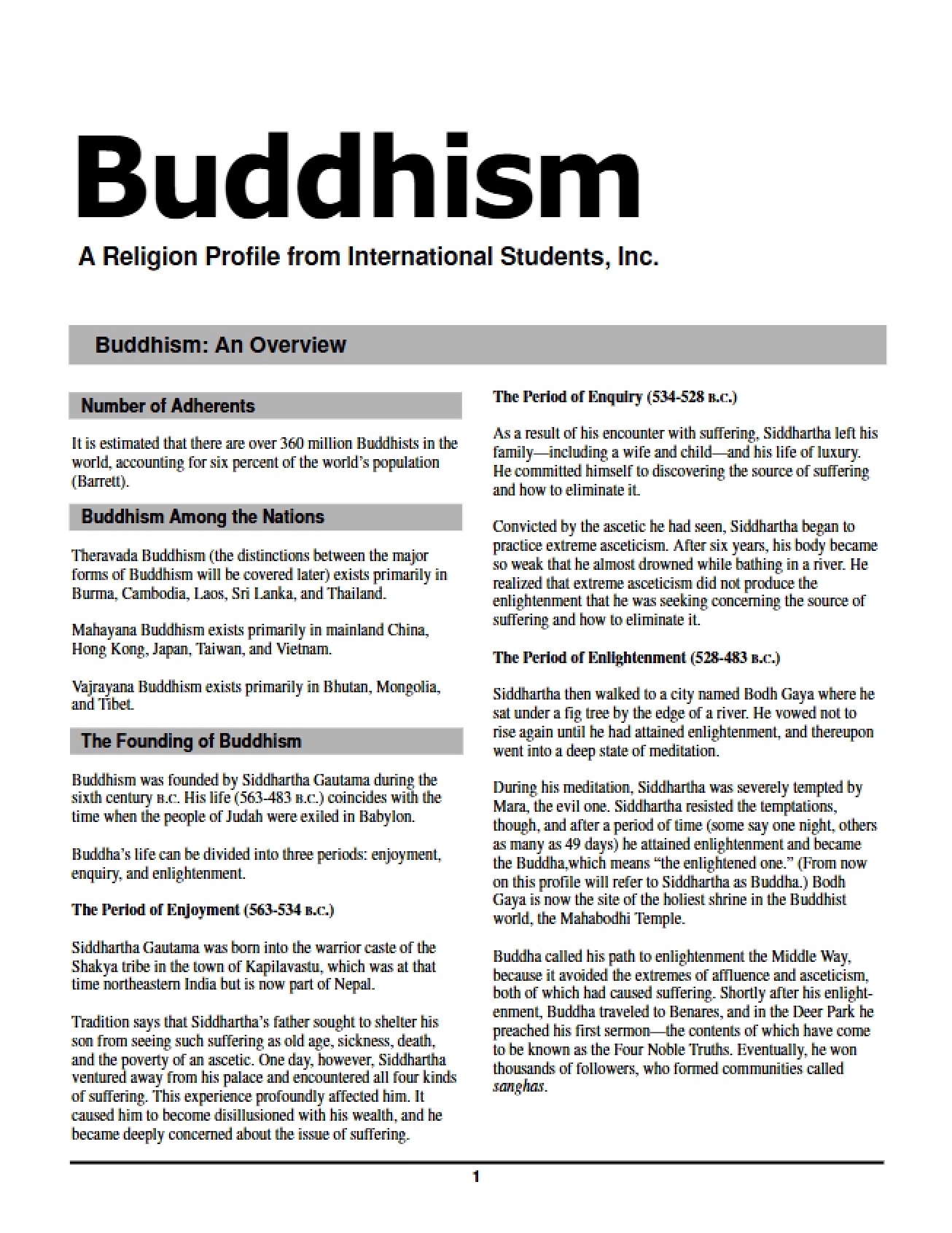 Overview of Buddhism by Halverson