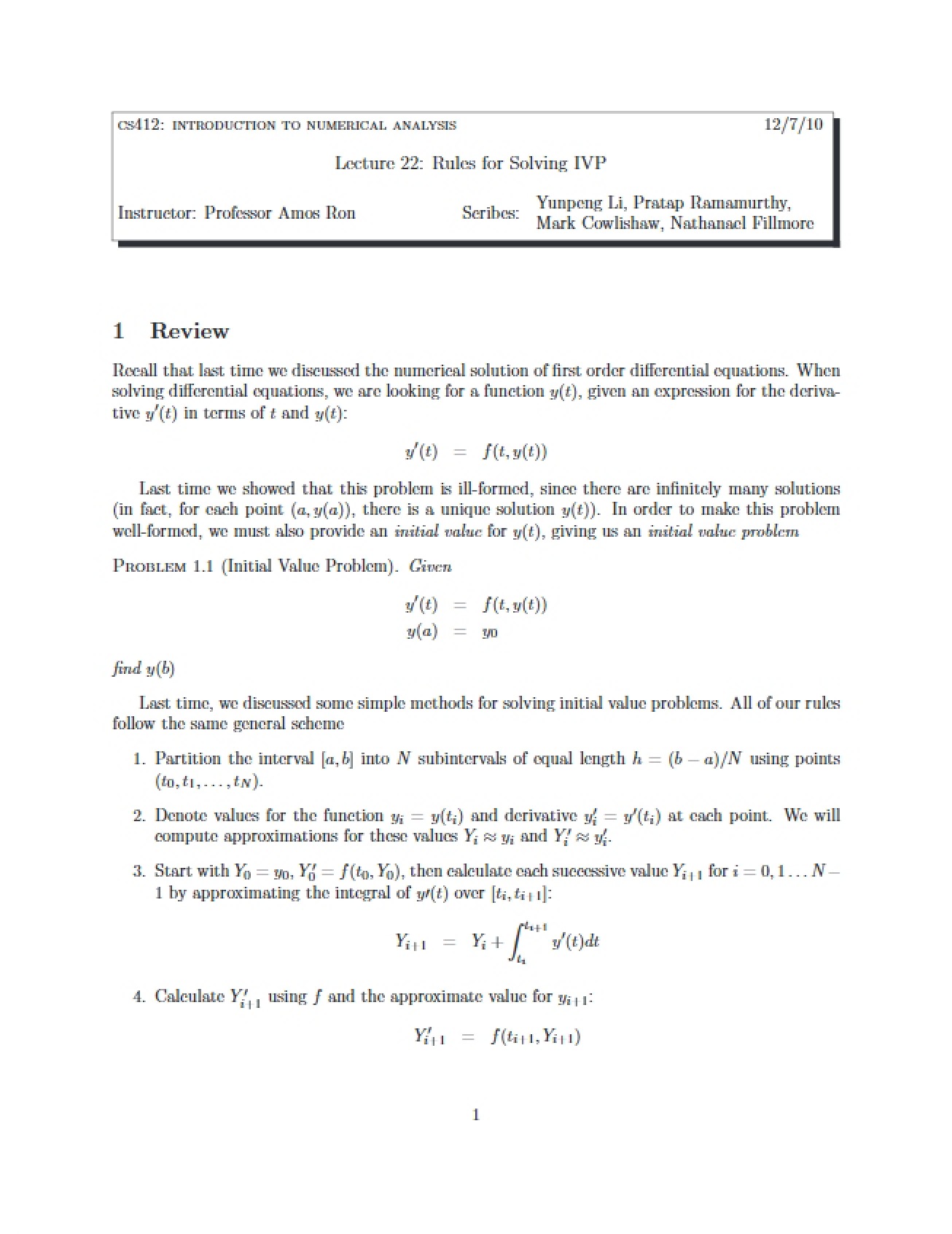 Notes Lecture 22