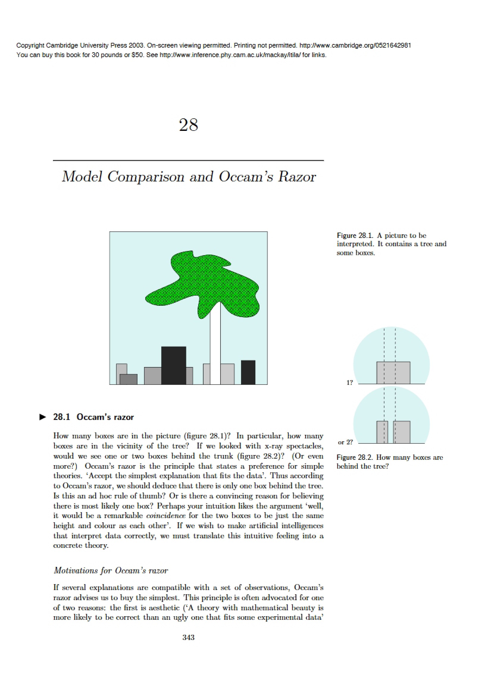 Occam's Razor and Comparing Models