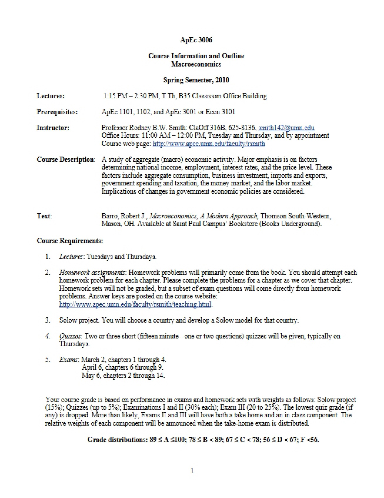 Syllabus Applied Macroeconomics