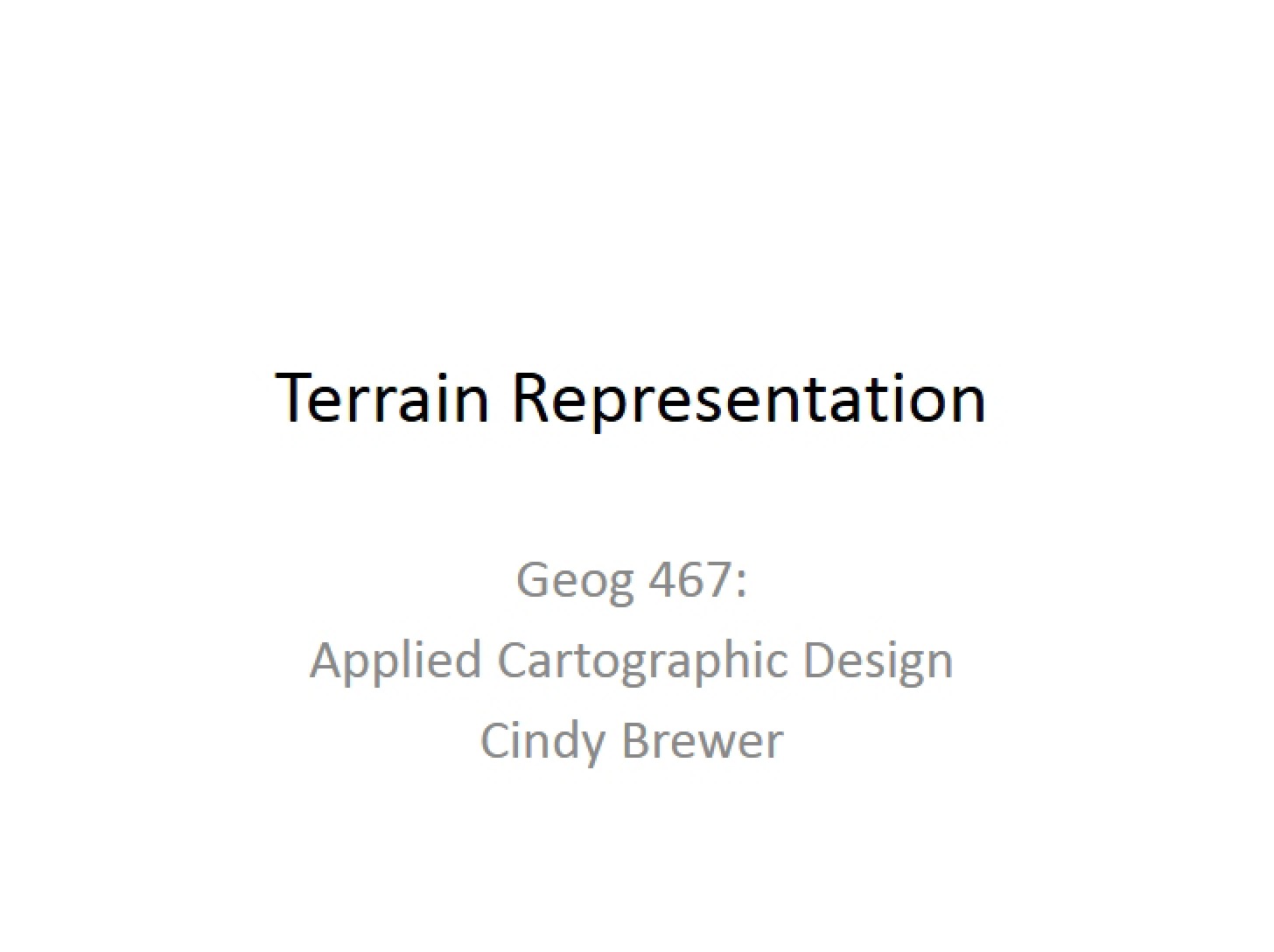 Representing Terrain