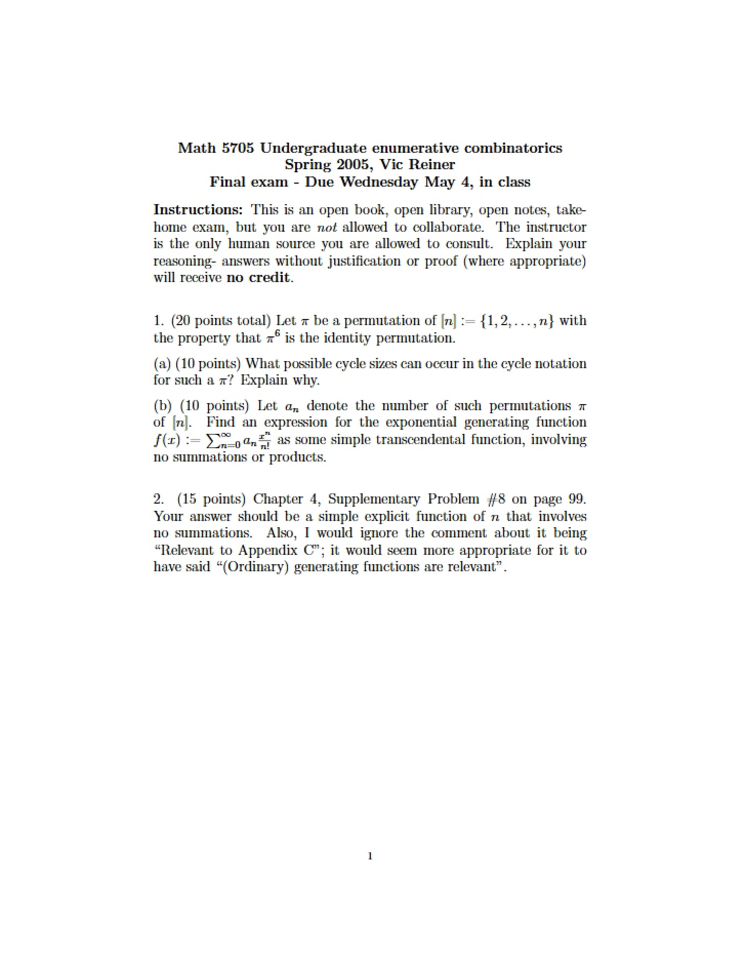 Final Examination