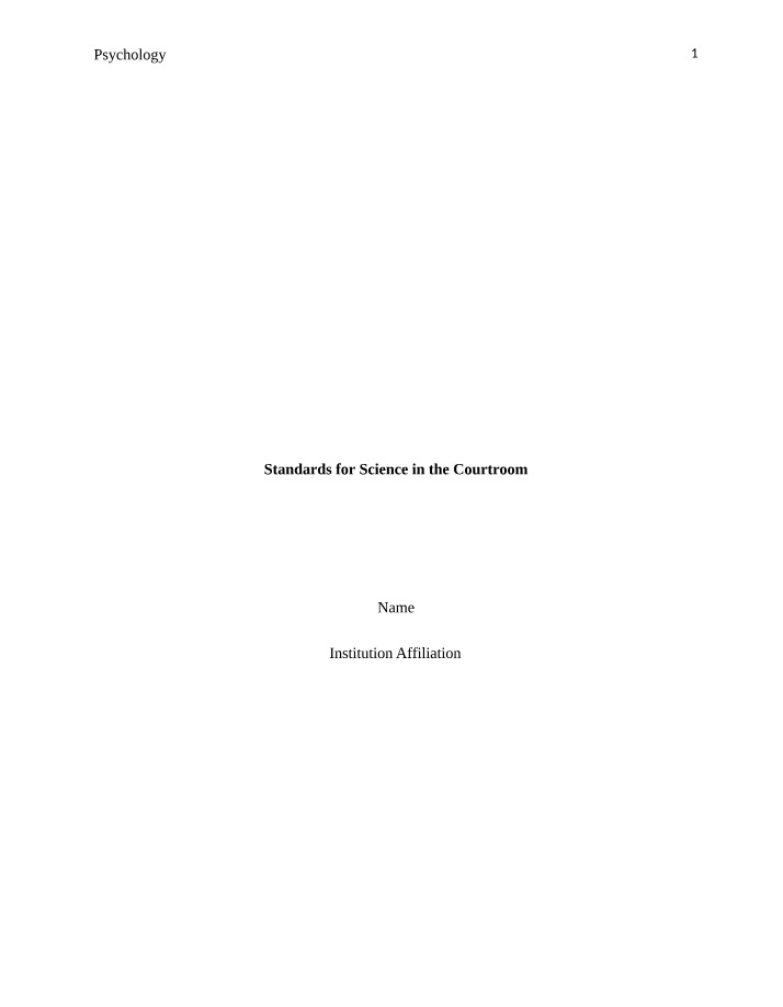 Science Standards in the Courtroom