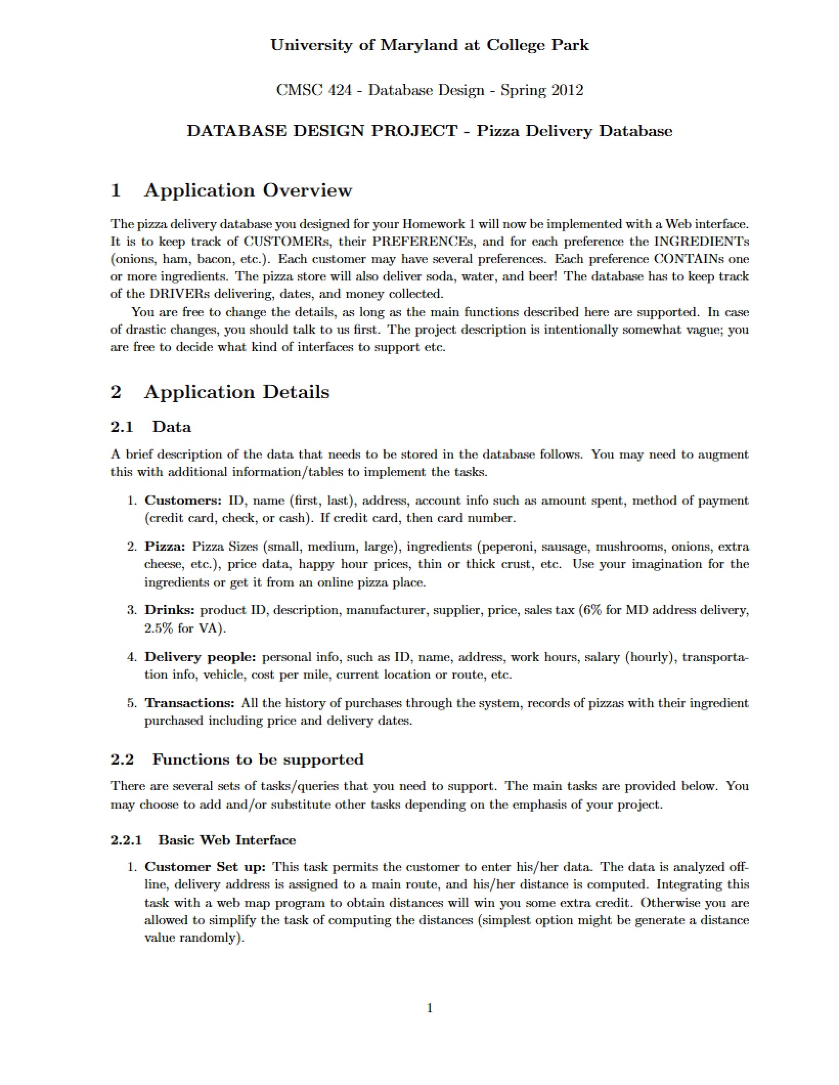 Project for Designing Databases