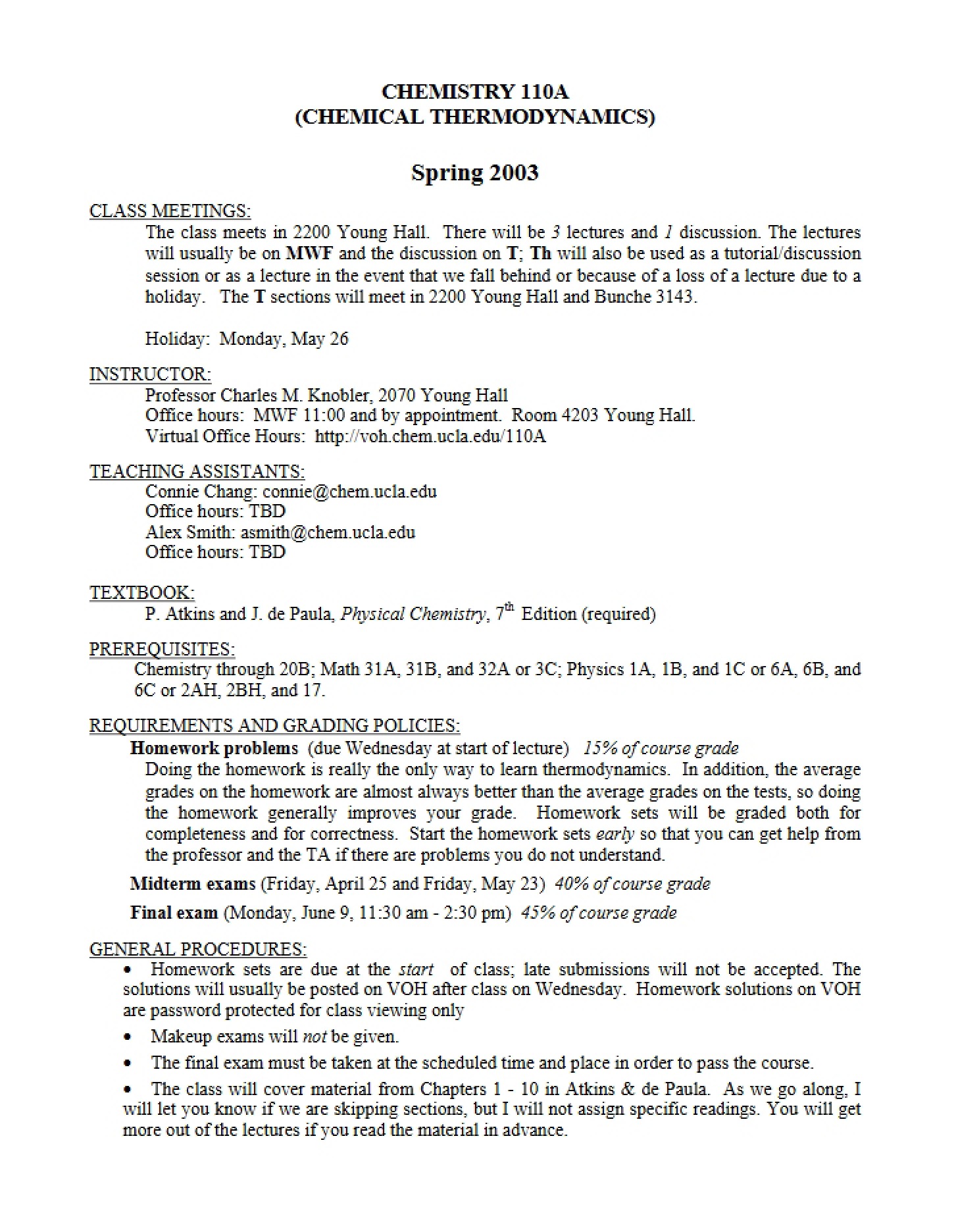 Course Syllabus