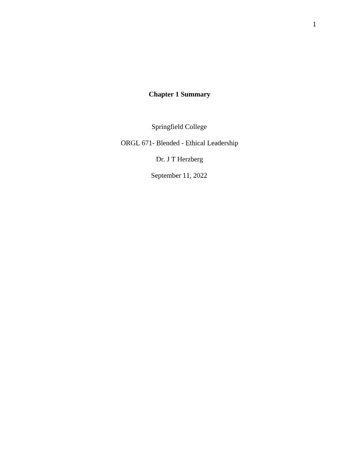 Summary of Ethical Dimensions of Leadership and Organizational Ethics