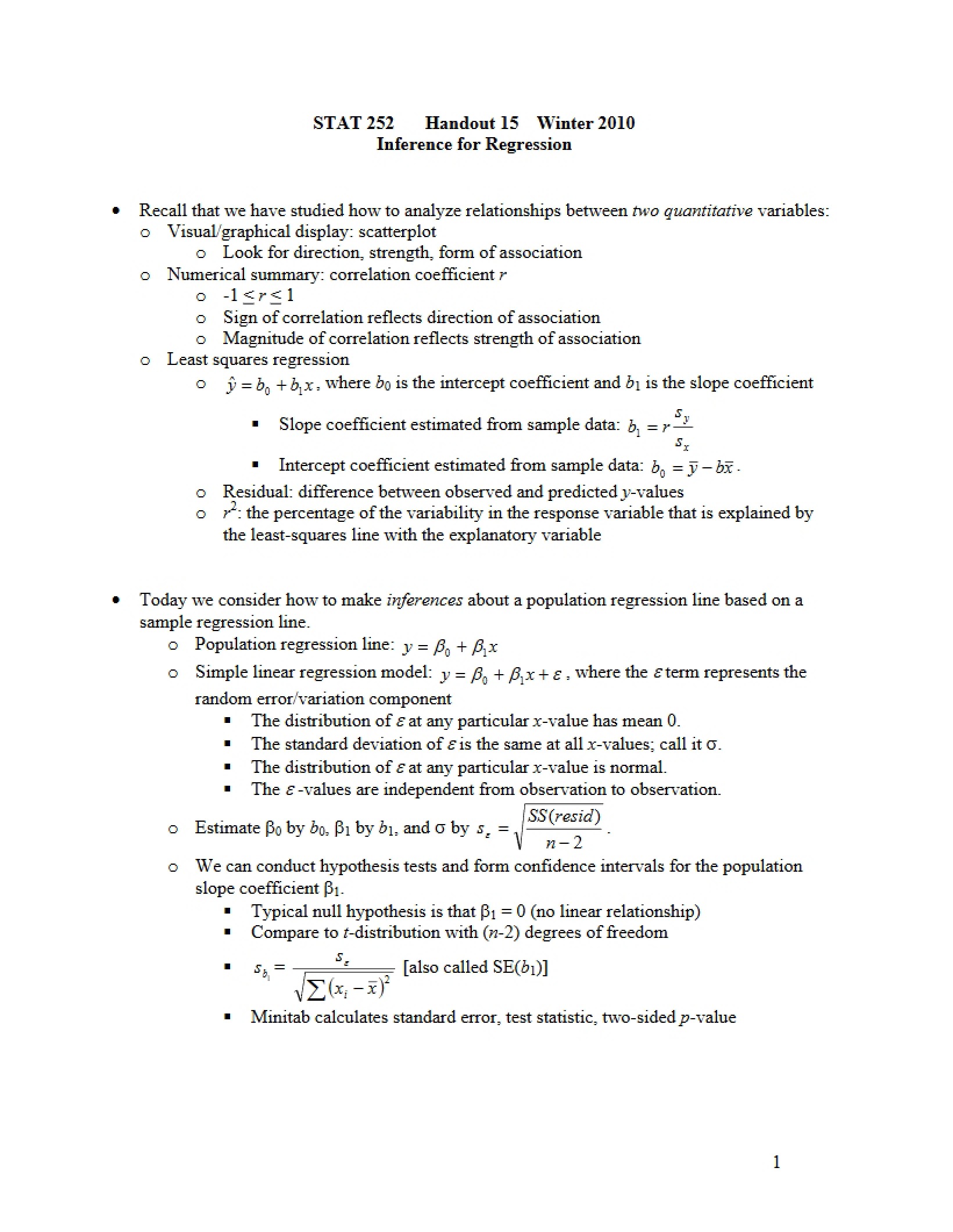 Regression Inference