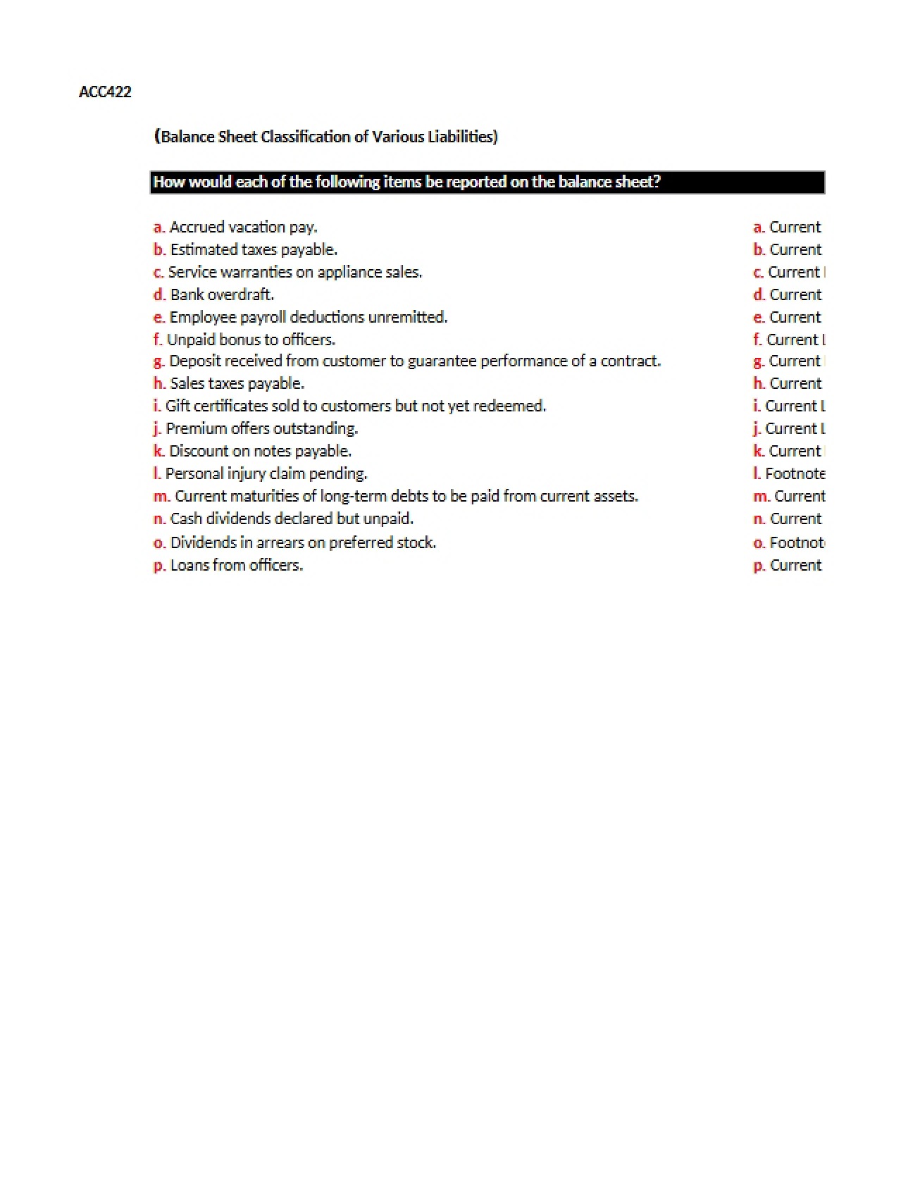 ACC 422T Notes