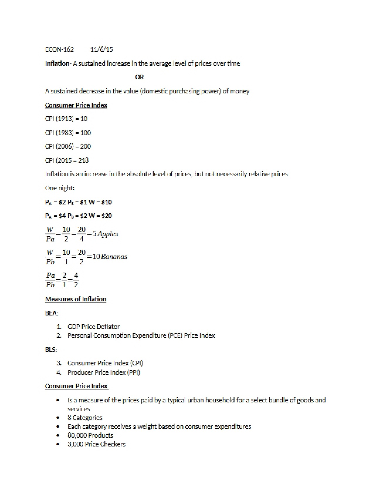 Principles of Macroeconomics Lecture Notes Part 1
