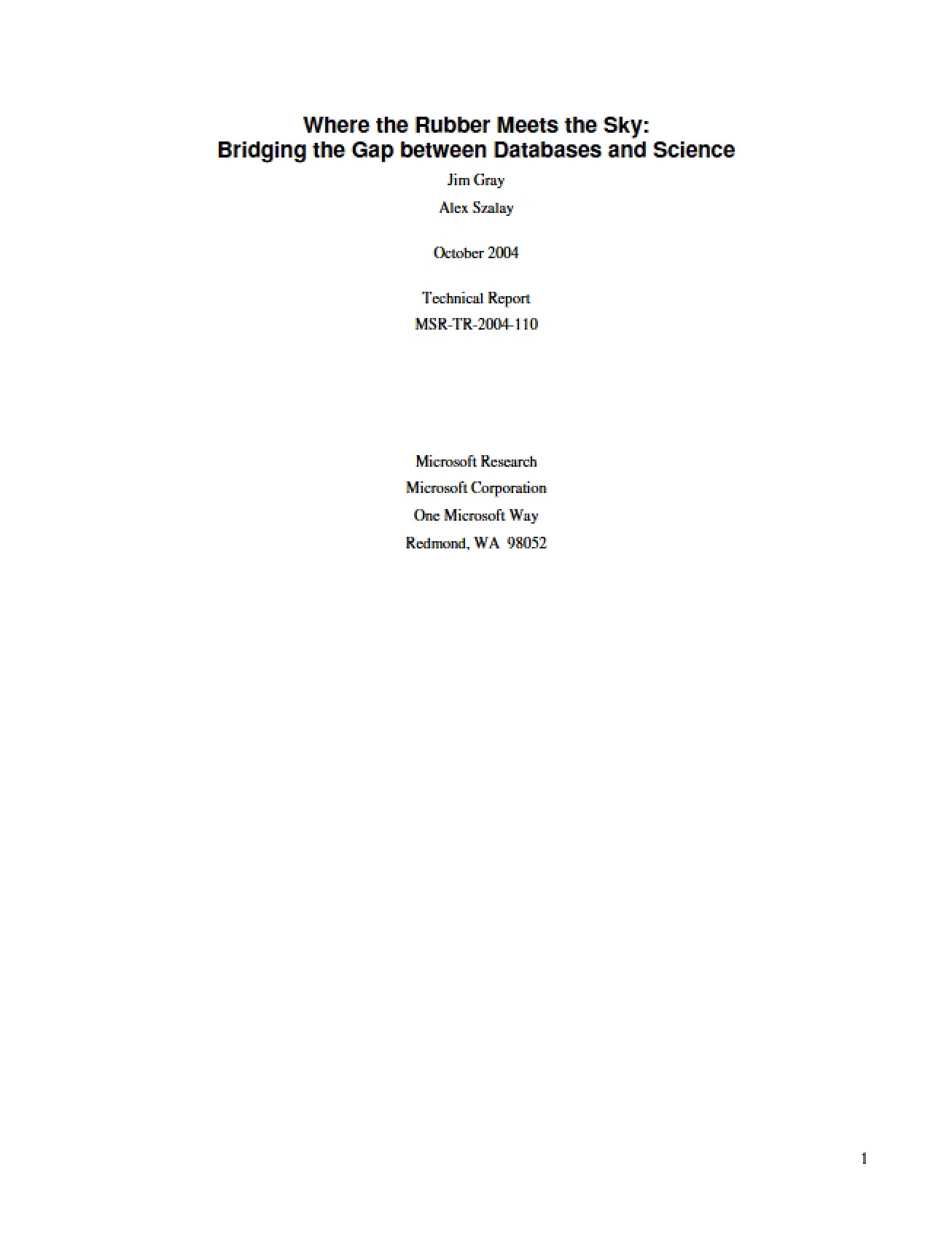 Connecting the Worlds of Science and Databases