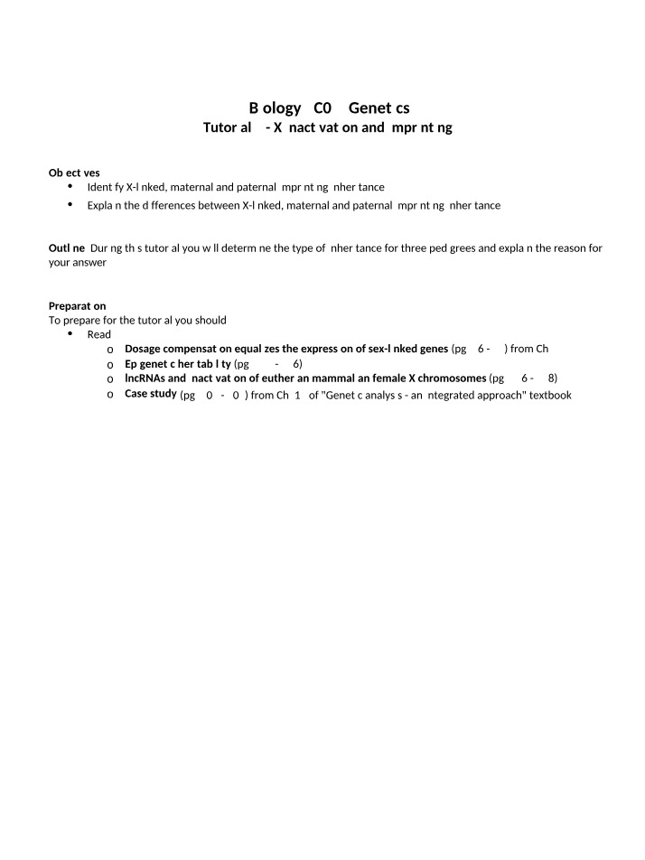 X Inactivation and Imprinting in Genetics