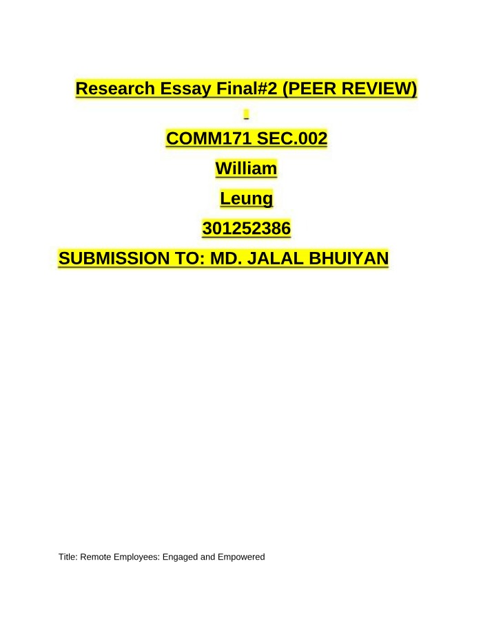 Final Research Essay 2 - Peer Review